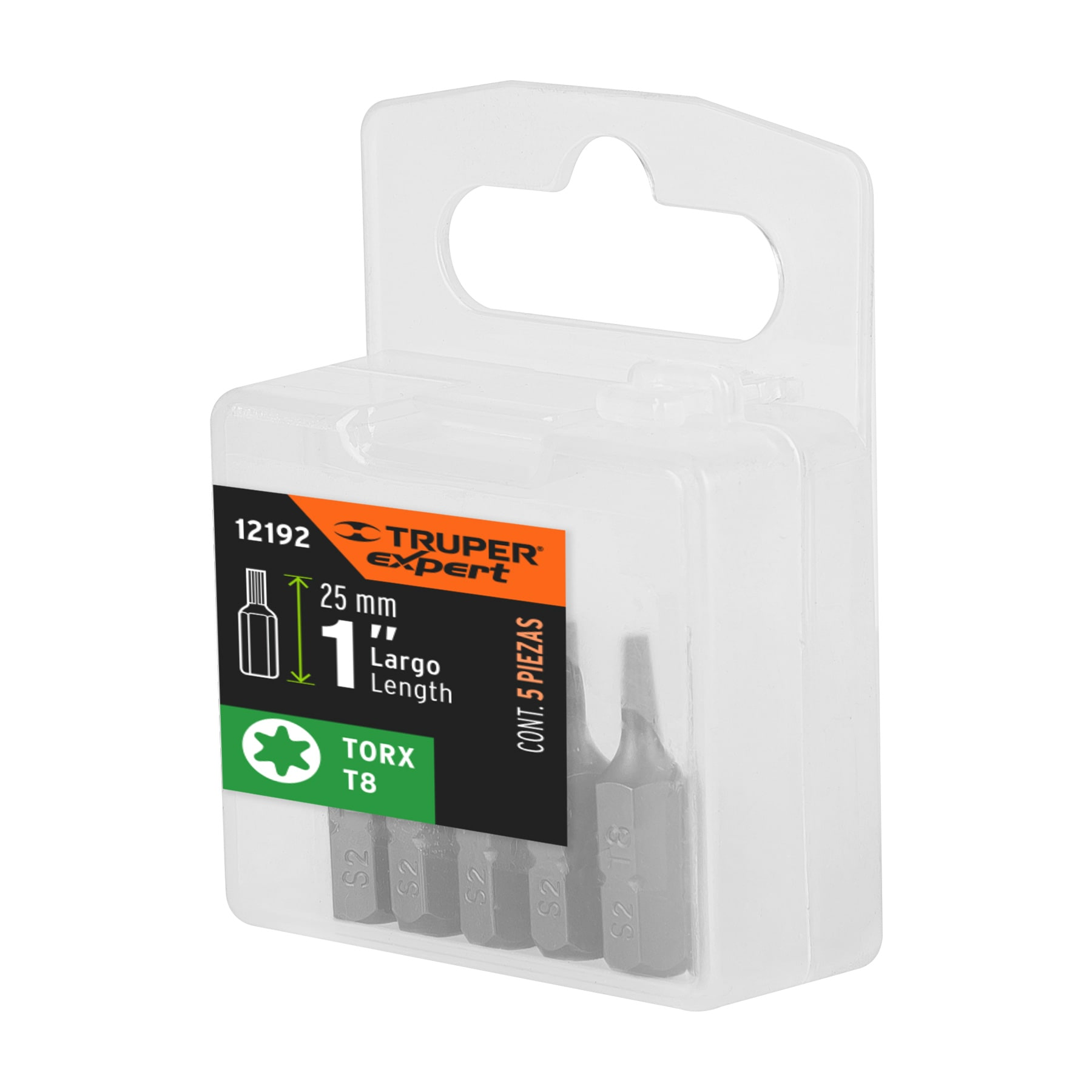 Puntas para desarmador Torx T8, 1", 5 piezas