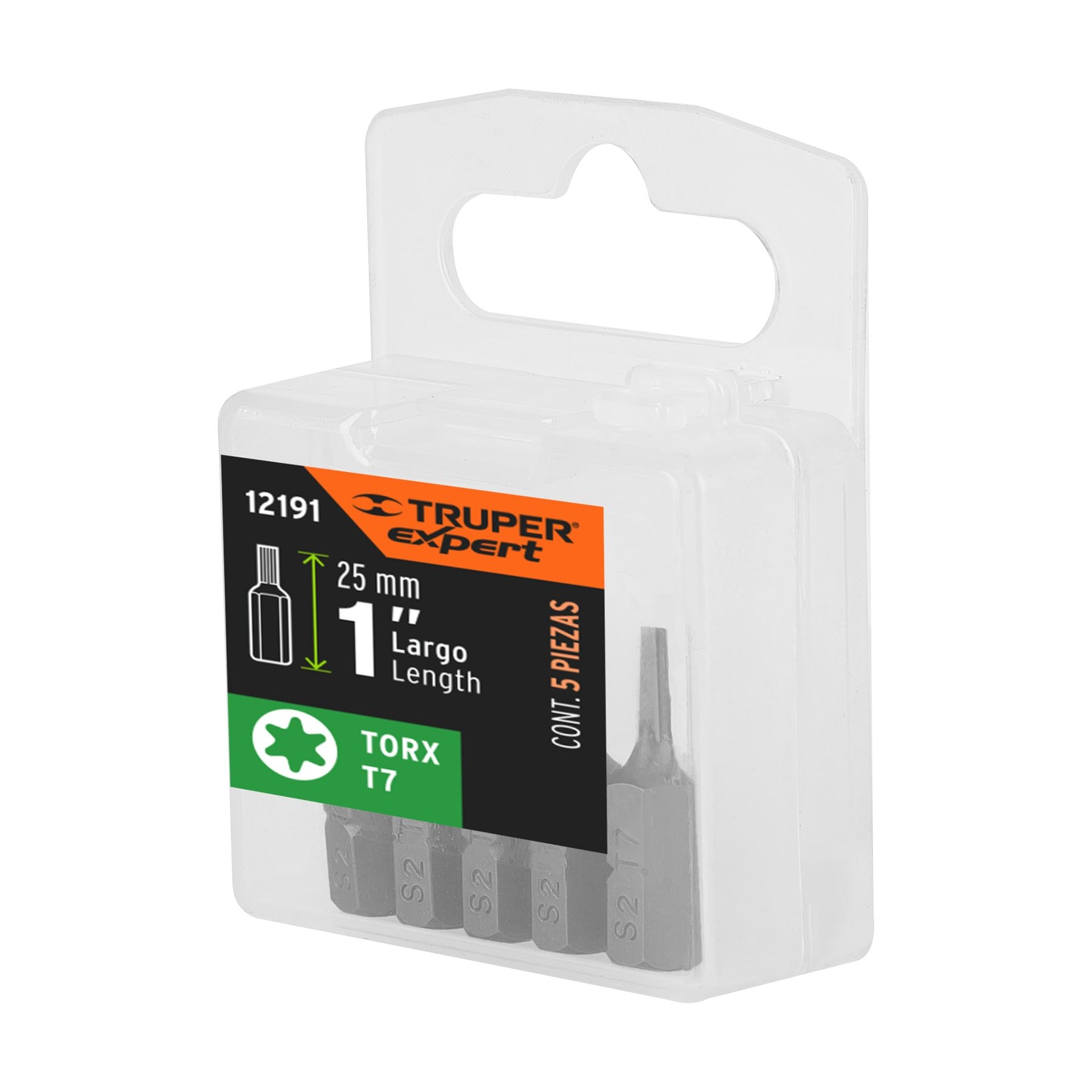 Puntas para desarmador Torx T7, 1", 5 piezas