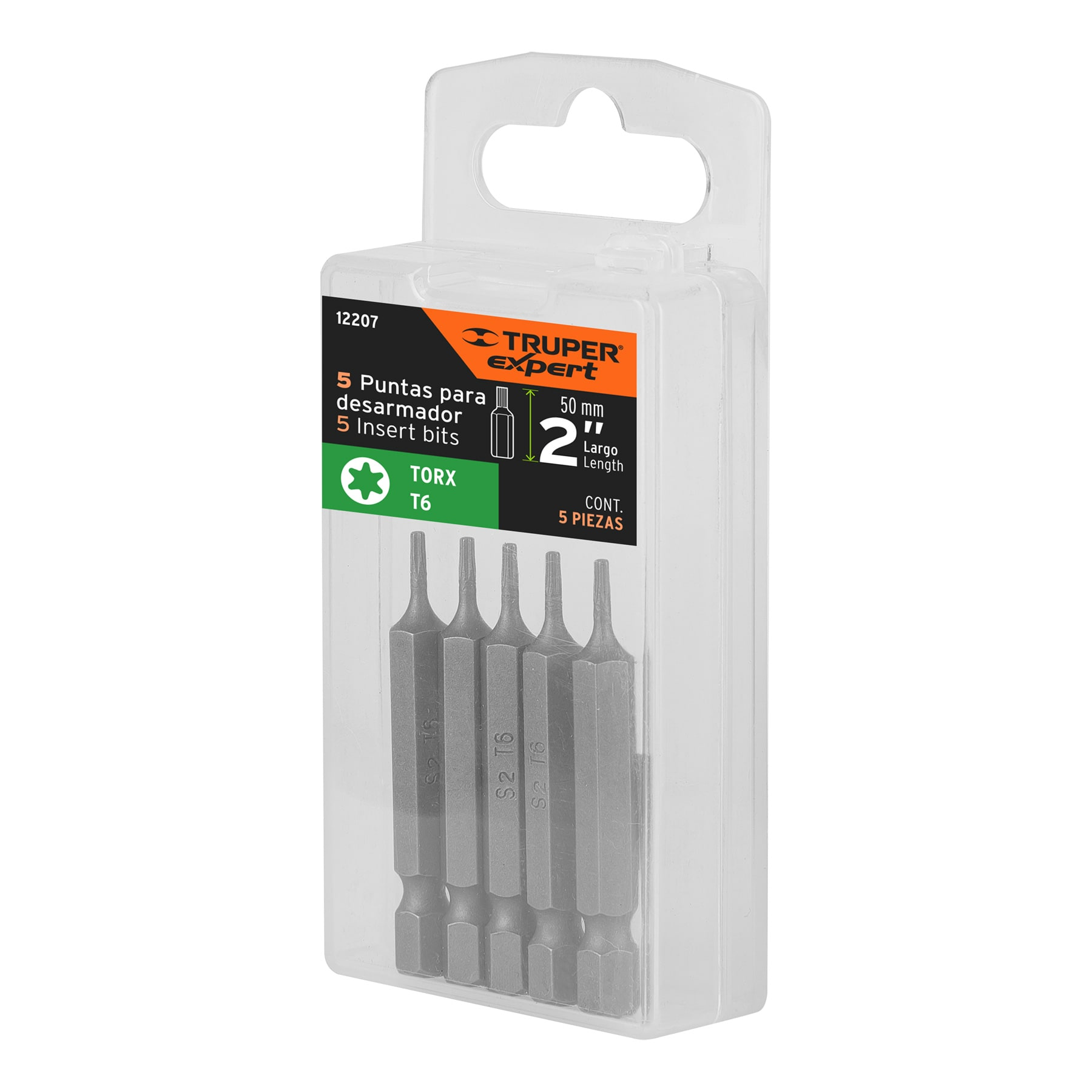 Puntas para desarmador Torx T6, 2", 5 piezas