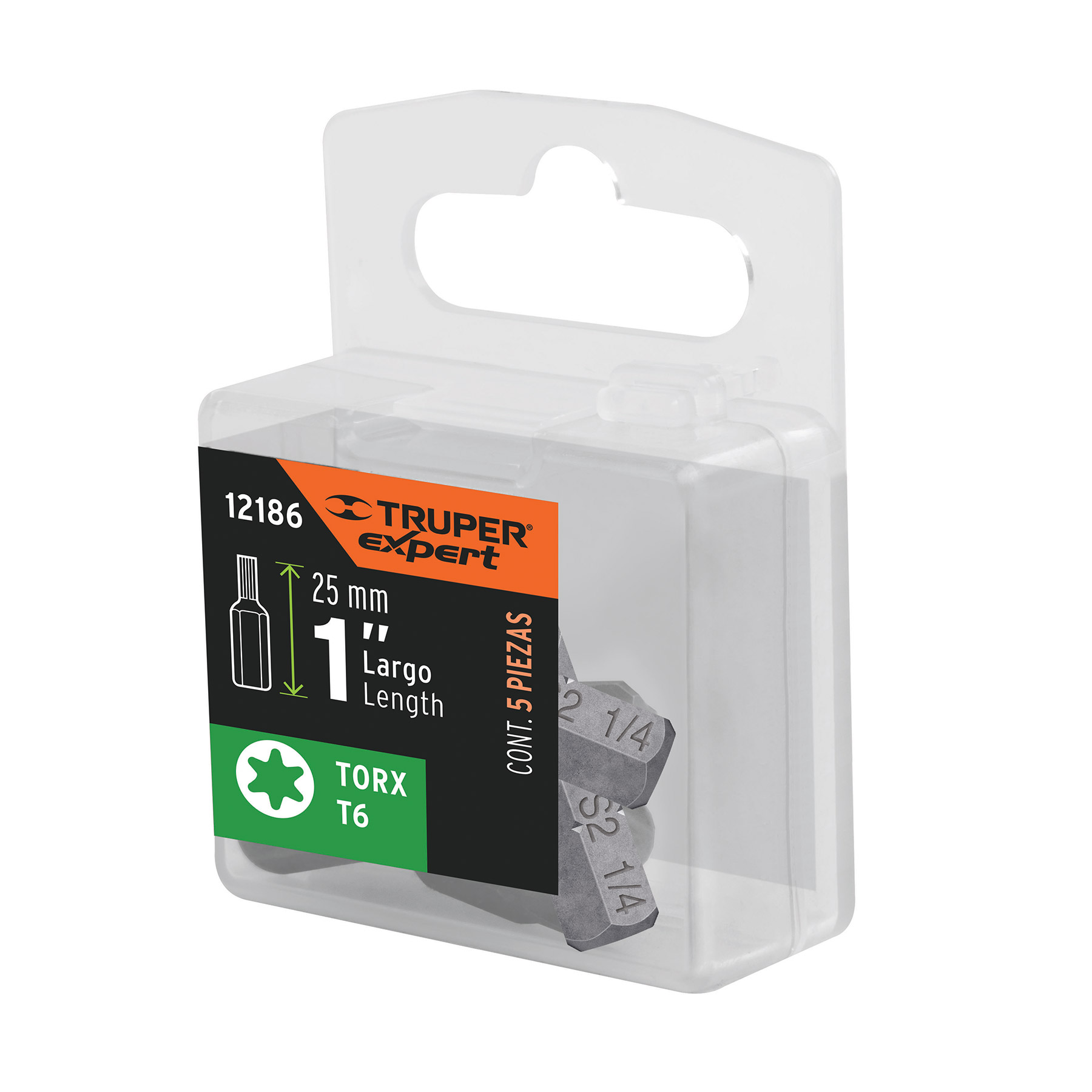 Puntas para desarmador Torx T6, 1", 5 piezas