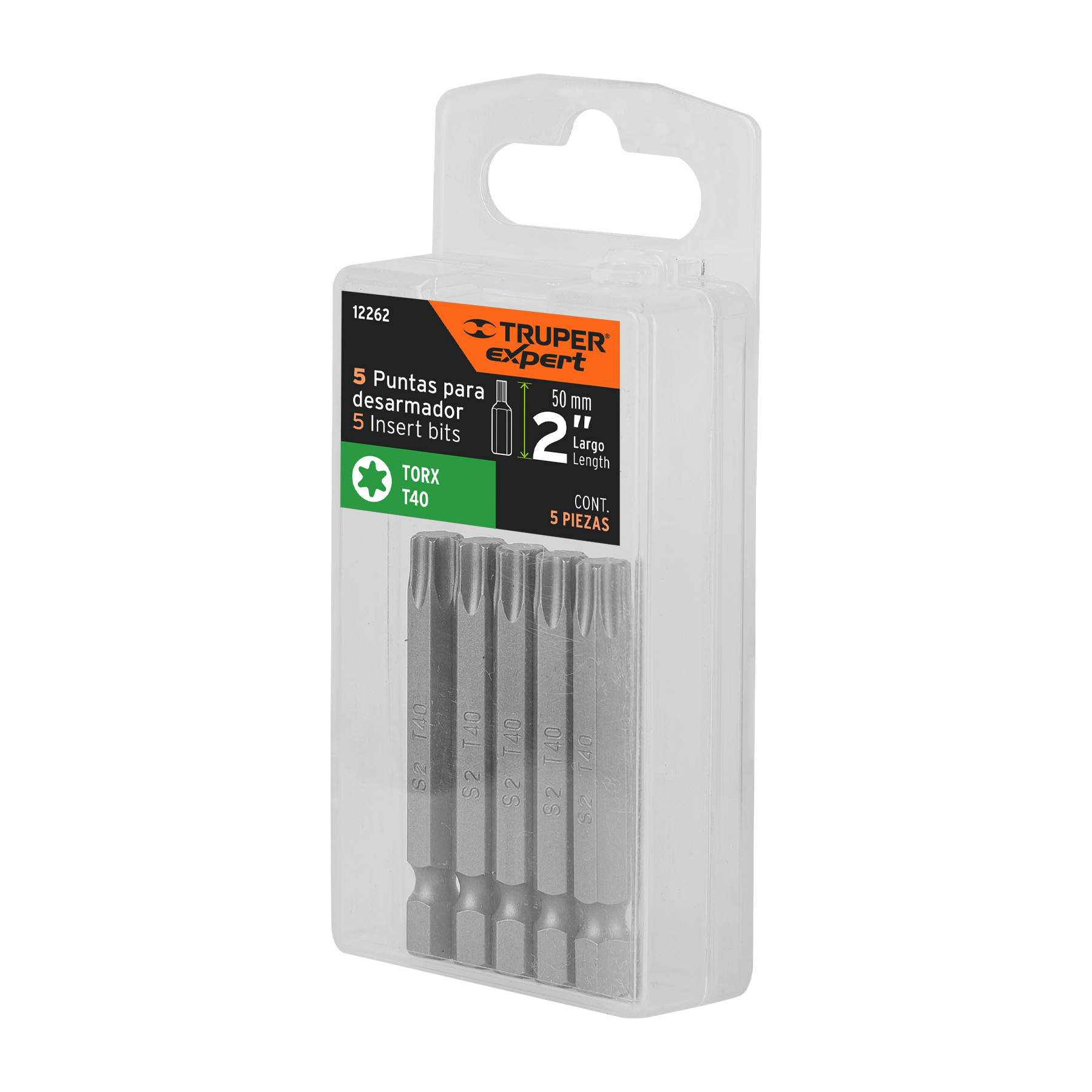 Puntas para desarmador Torx T40, 2", 5 piezas