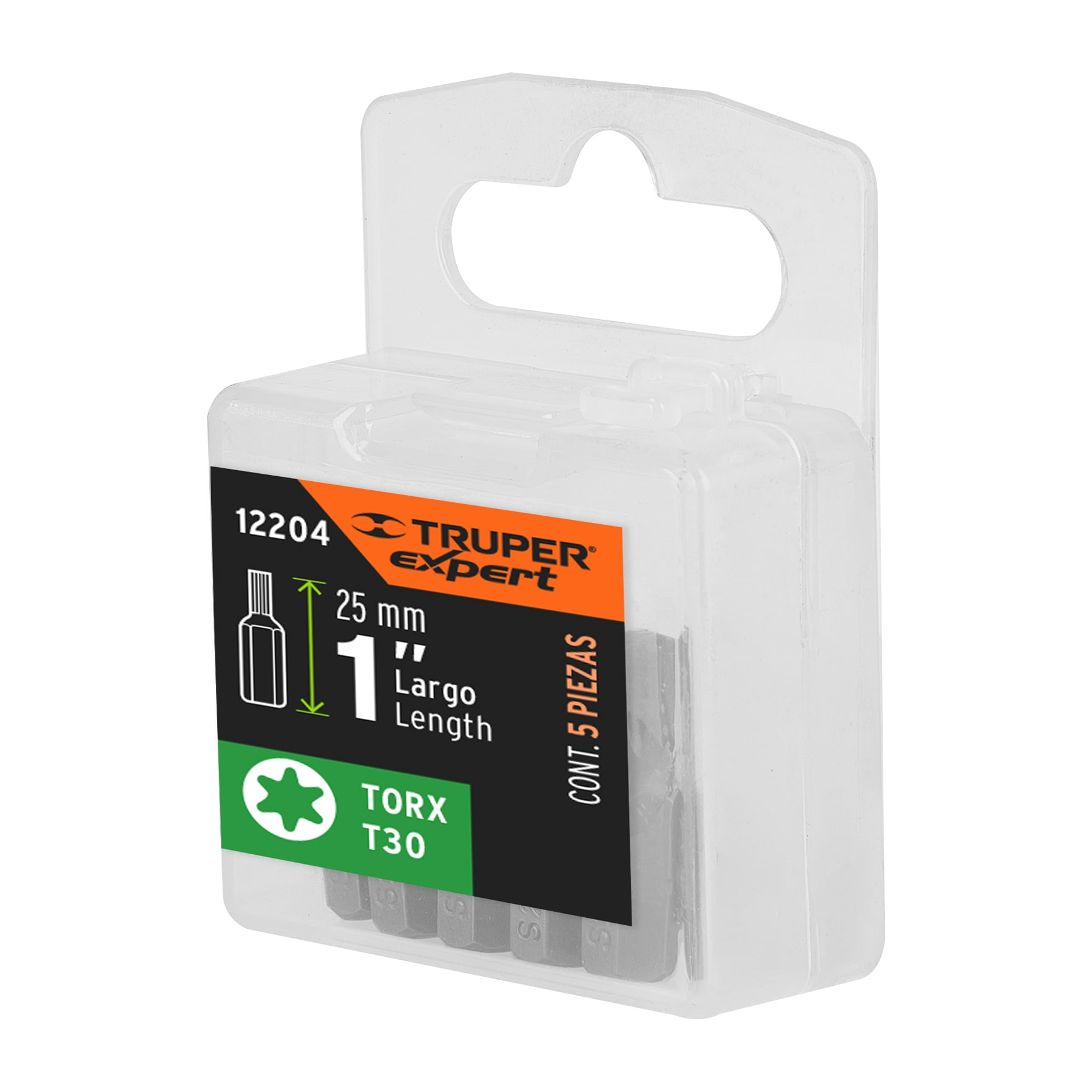 Puntas para desarmador Torx T30, 1", 5 piezas