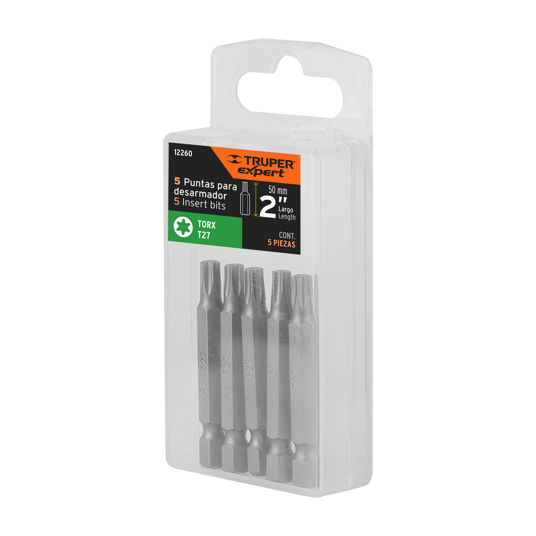 Puntas para desarmador Torx T27, 2", 5 piezas