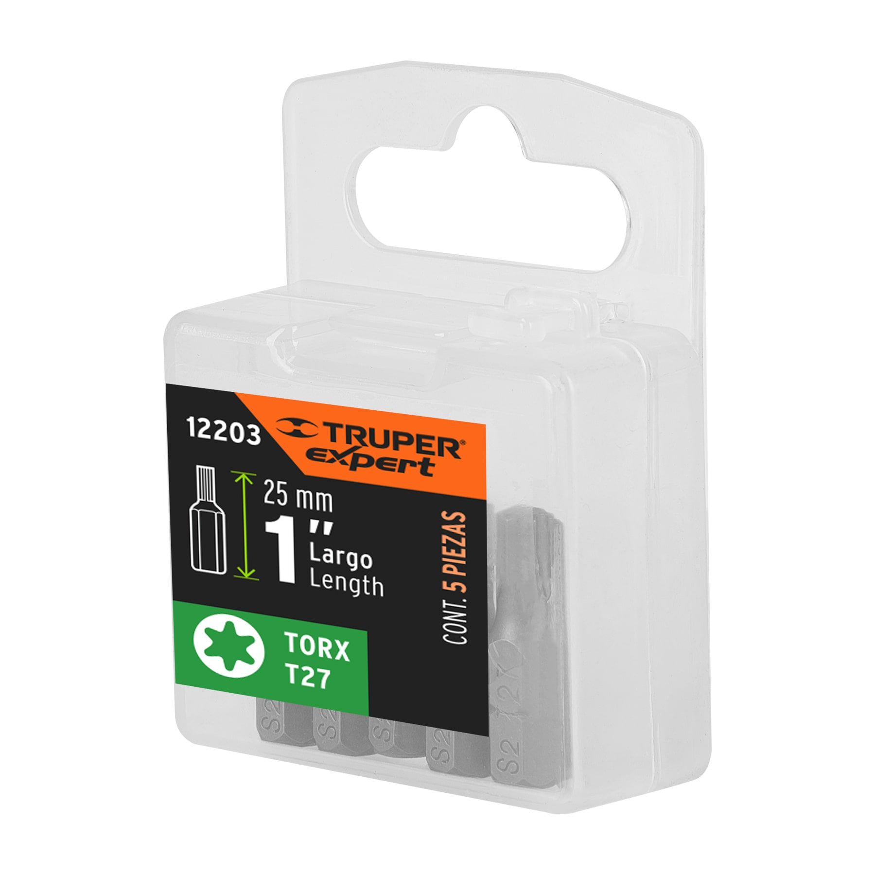 Puntas para desarmador Torx T27, 1", 5 piezas