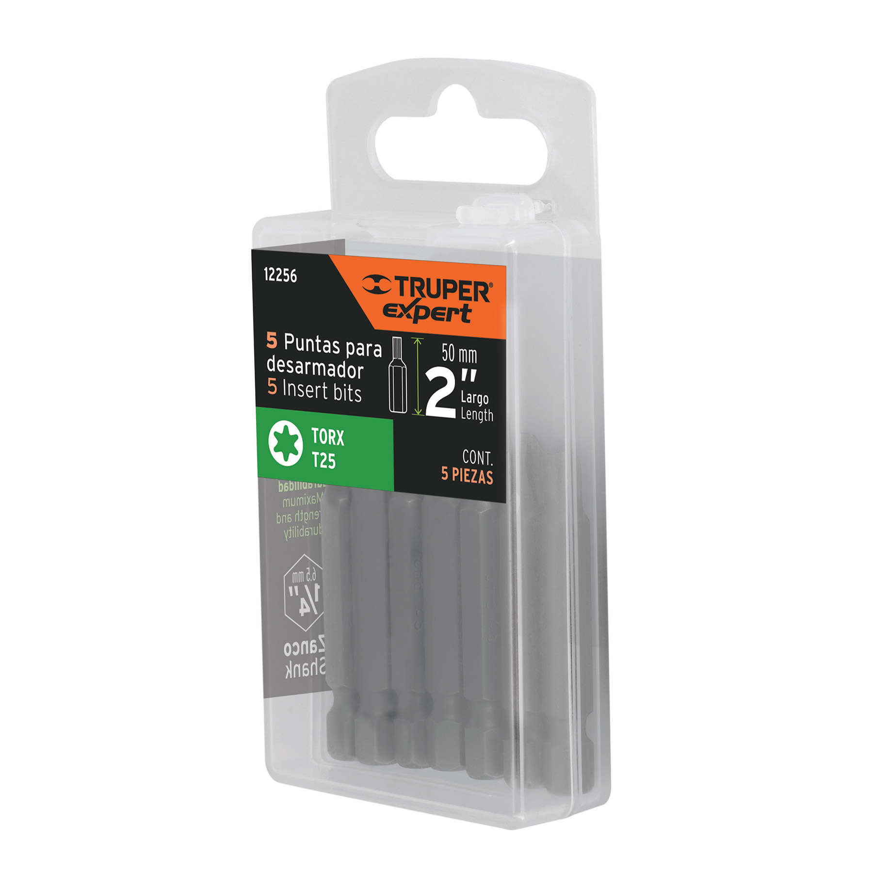 Puntas para desarmador Torx T25, 2", 5 piezas
