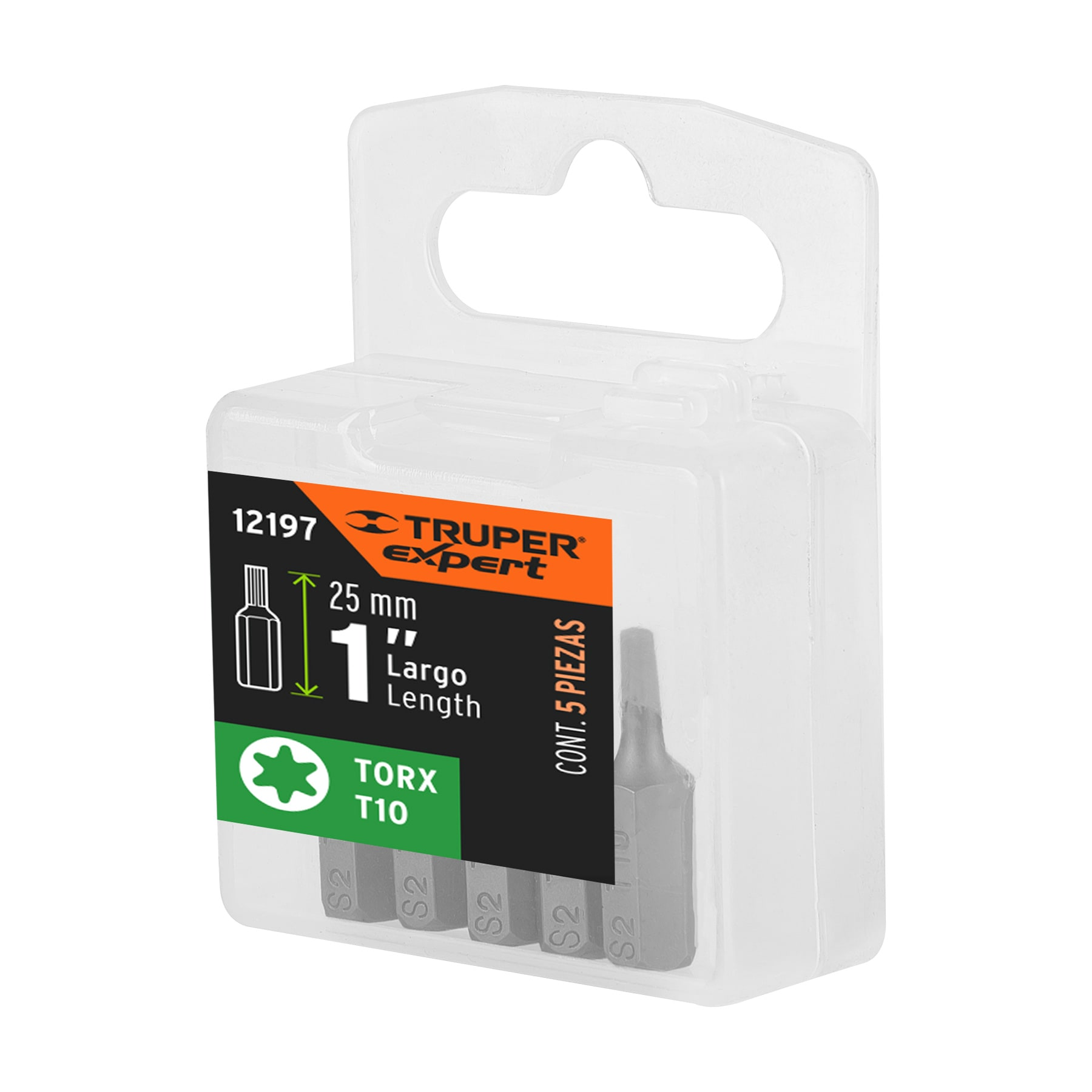 Puntas para desarmador Torx T10, 1", 5 piezas