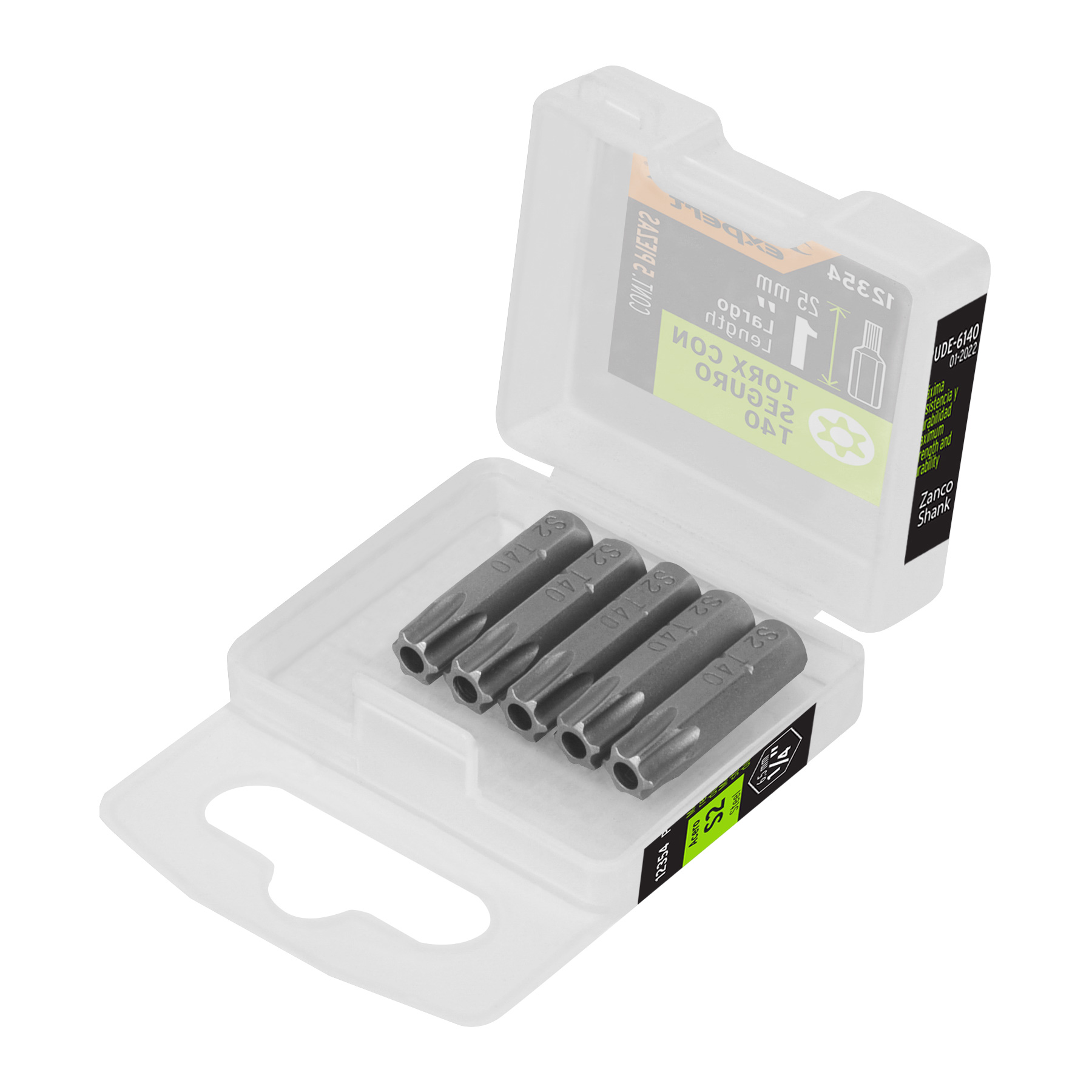Puntas para desarmador Torx seg T40, 1", 5 piezas