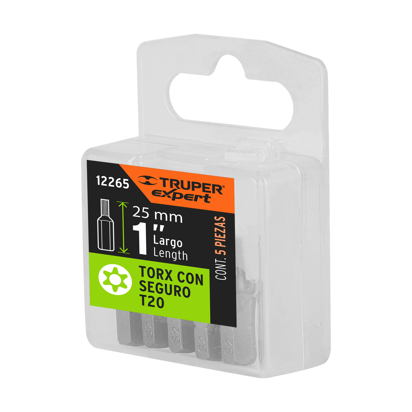Puntas para desarmador Torx seg T20, 1", 5 piezas