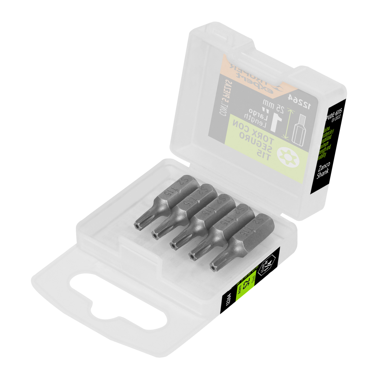 Puntas para desarmador Torx seg T15, 1", 5 piezas