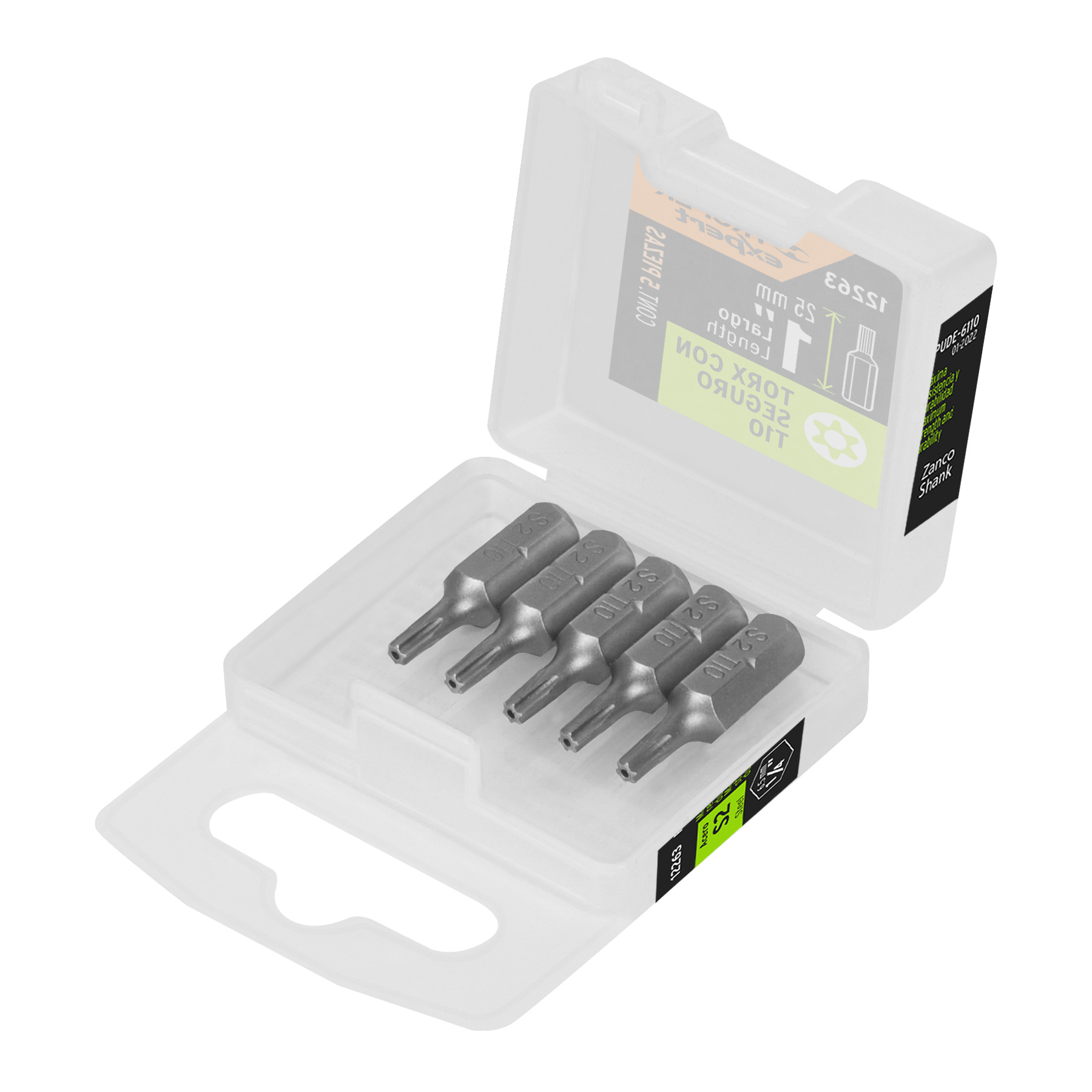 Puntas para desarmador Torx seg T10, 1", 5 piezas