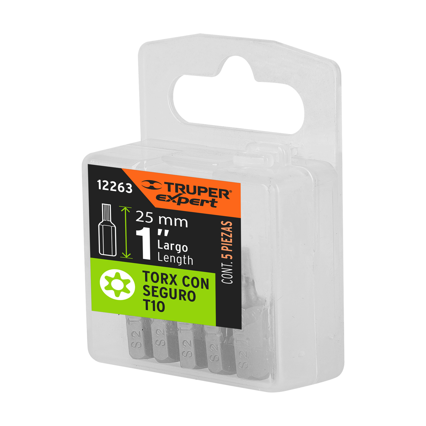 Puntas para desarmador Torx seg T10, 1", 5 piezas
