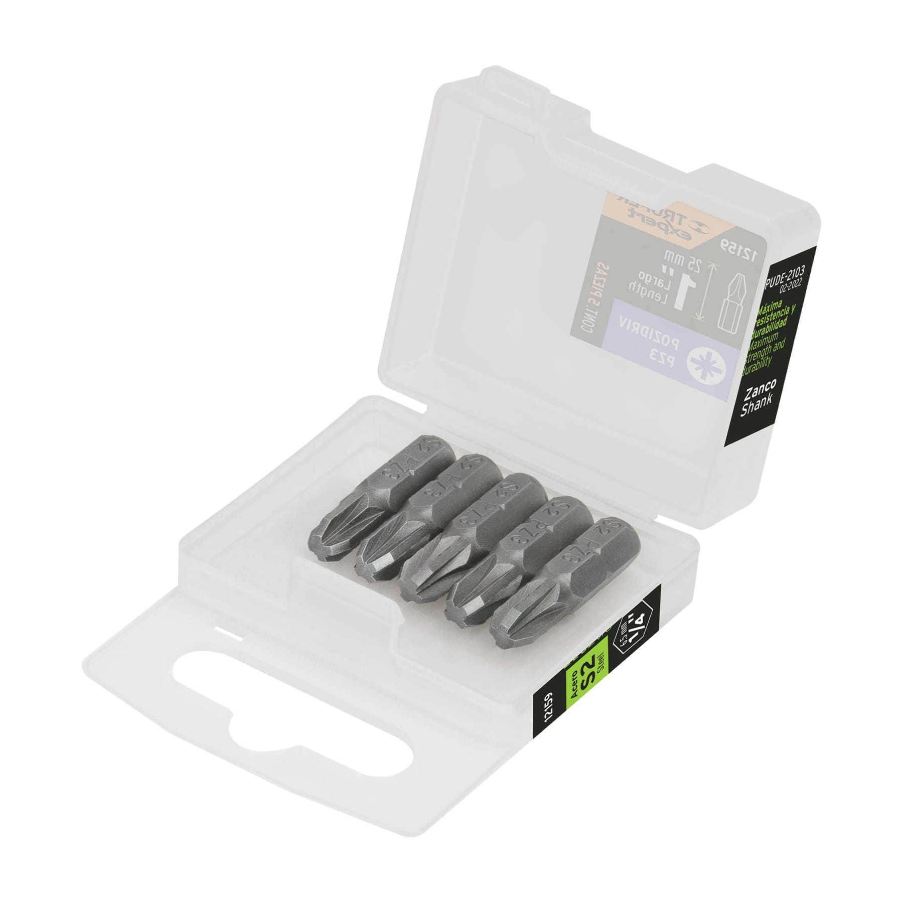 Puntas para desarmador Pozidriv, PZ3, 1", 5 piezas