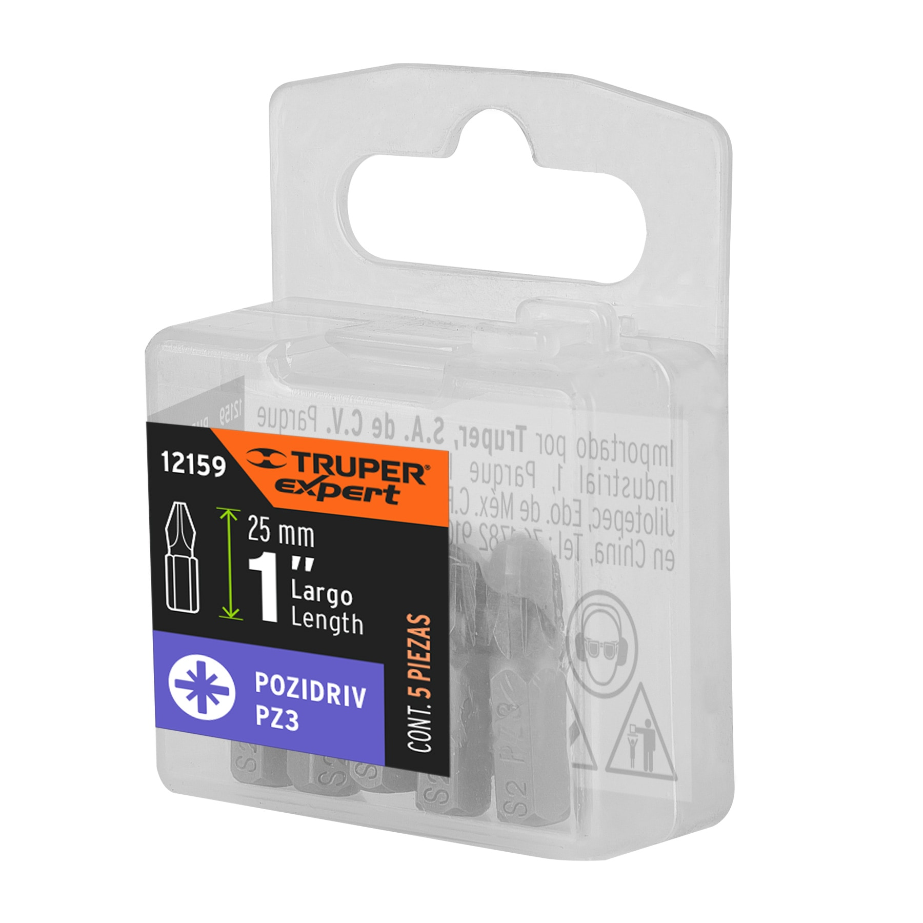 Puntas para desarmador Pozidriv, PZ3, 1", 5 piezas