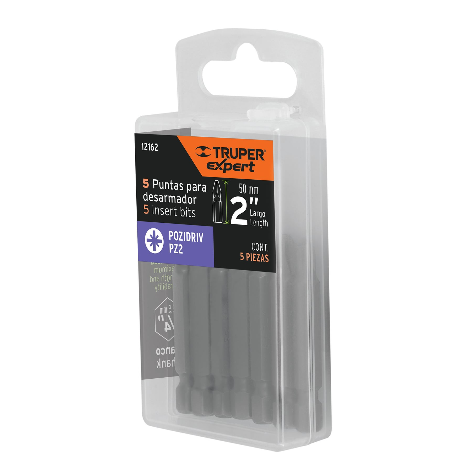 Puntas para desarmador Pozidriv, PZ2, 2", 5 piezas