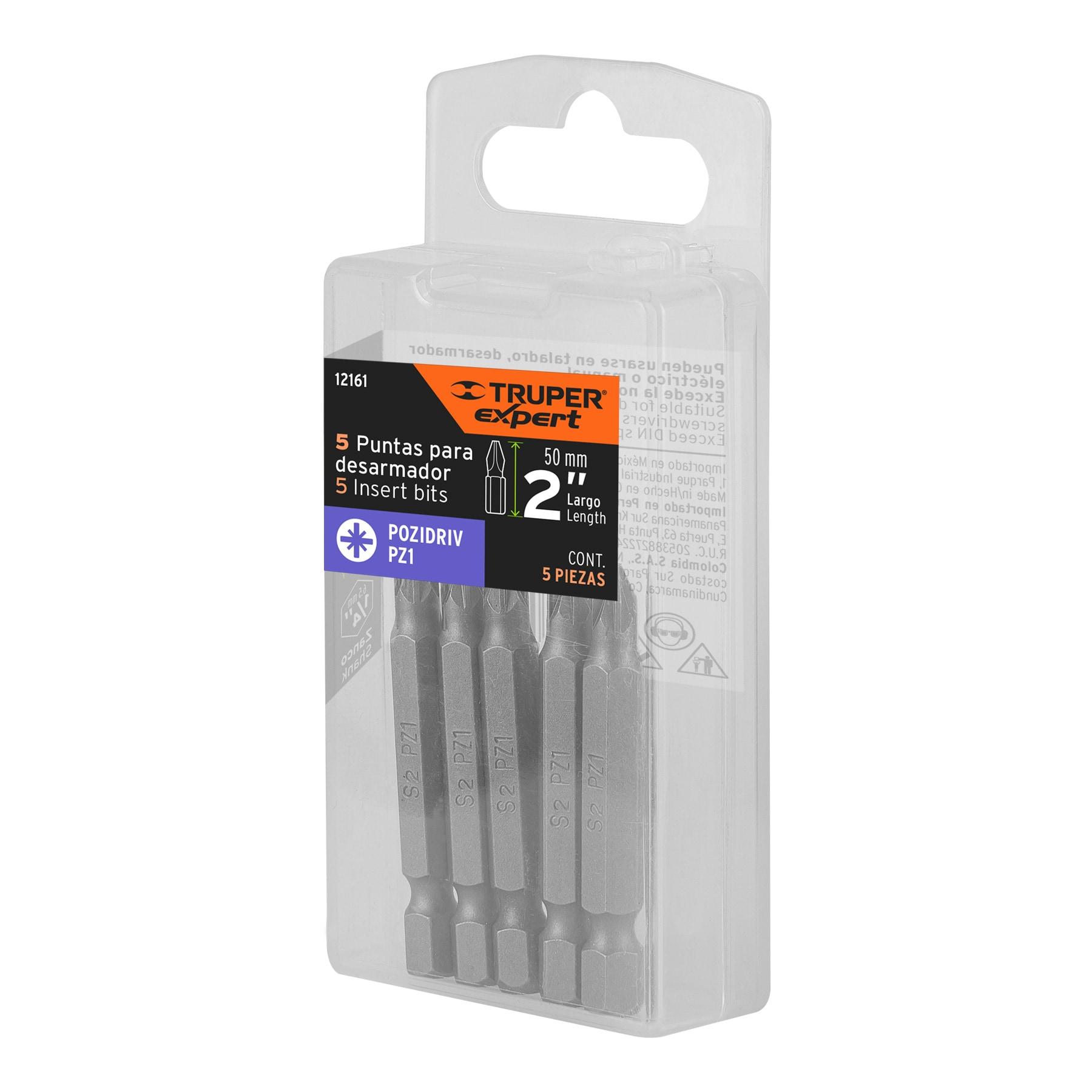 Puntas para desarmador Pozidriv, PZ1, 2", 5 piezas