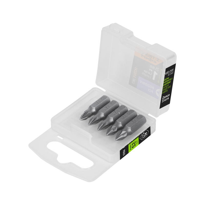 Estuche con 5 puntas pozidriv PZ1 largo 1", TRUPER EXPERT