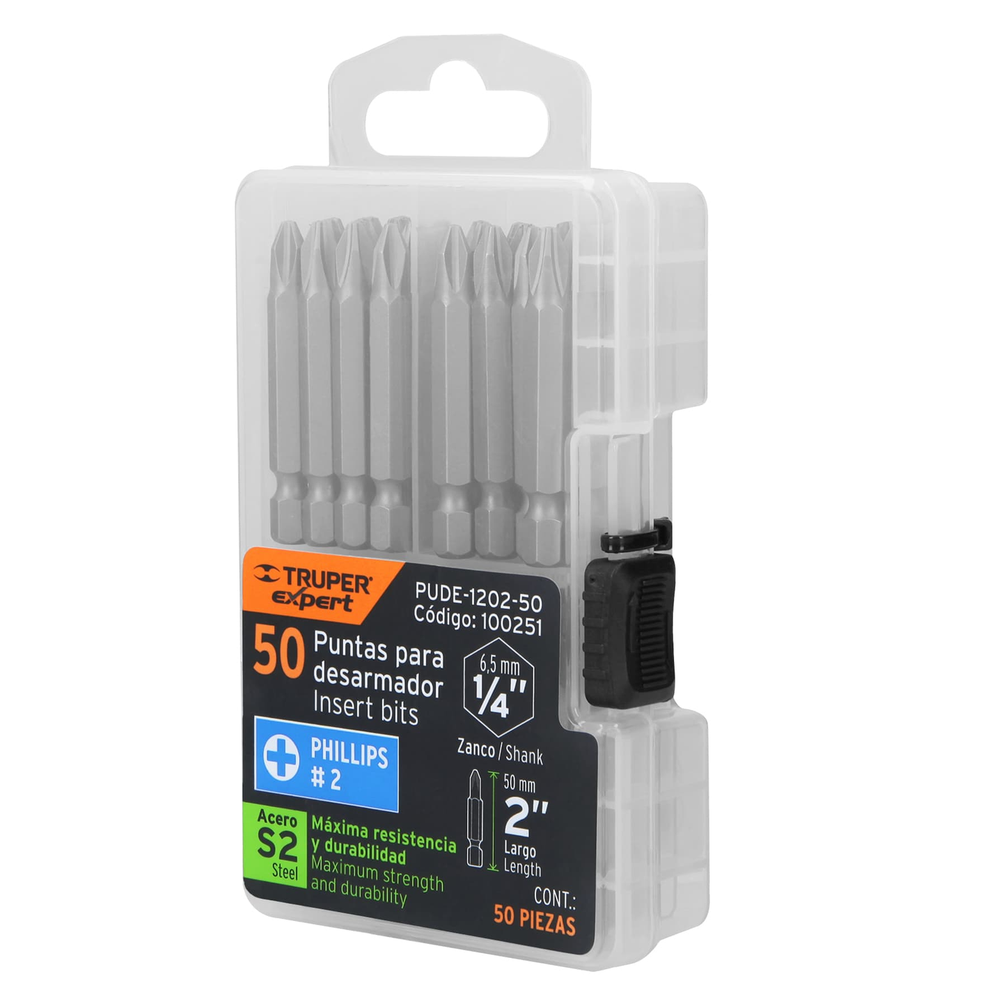 Puntas para desarmador Phillips PH2,2",50pzas, Truper Expert
