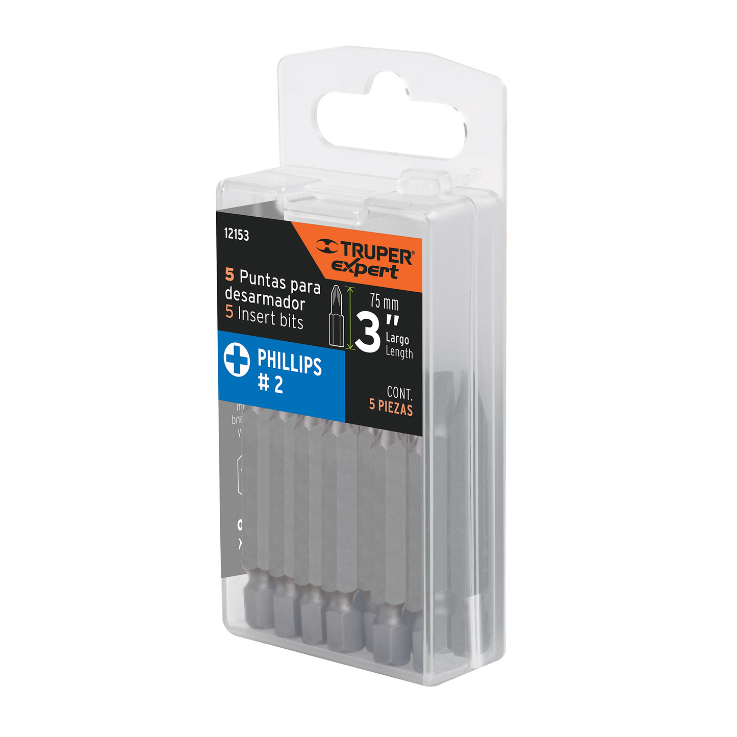 Puntas para desarmador Phillips PH2, 3", 5 piezas