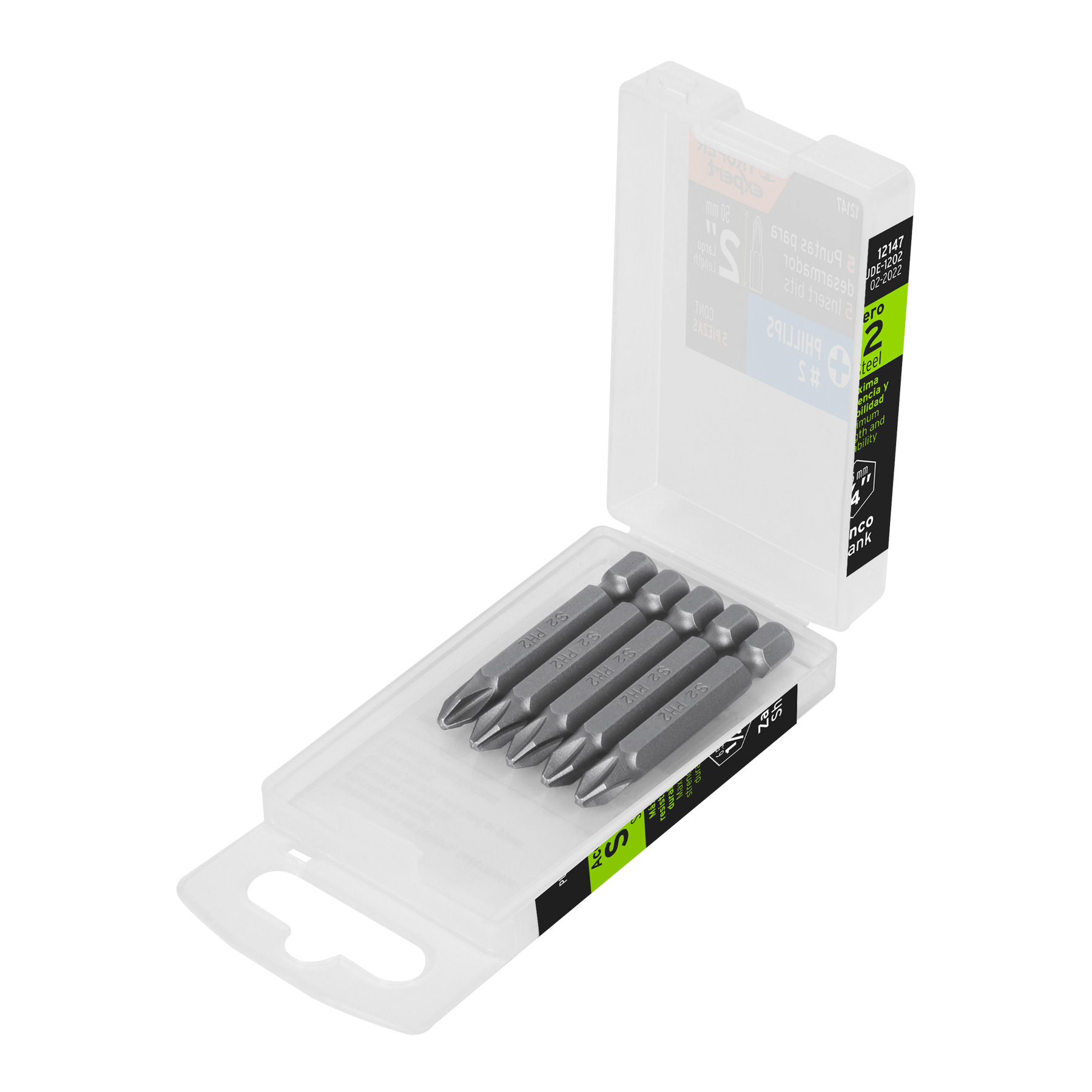Puntas para desarmador Phillips PH2, 2", 5 piezas