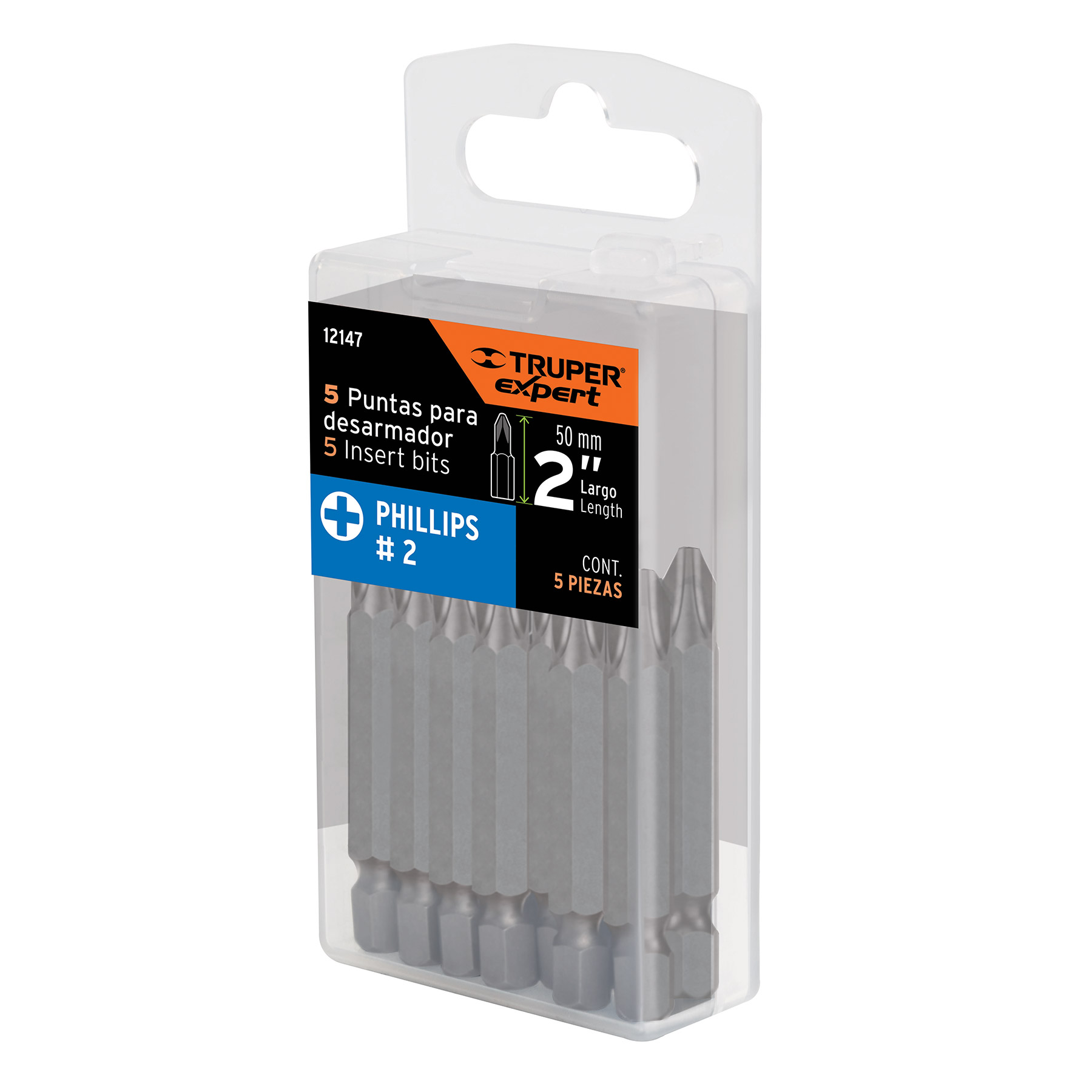 Puntas para desarmador Phillips PH2, 2", 5 piezas