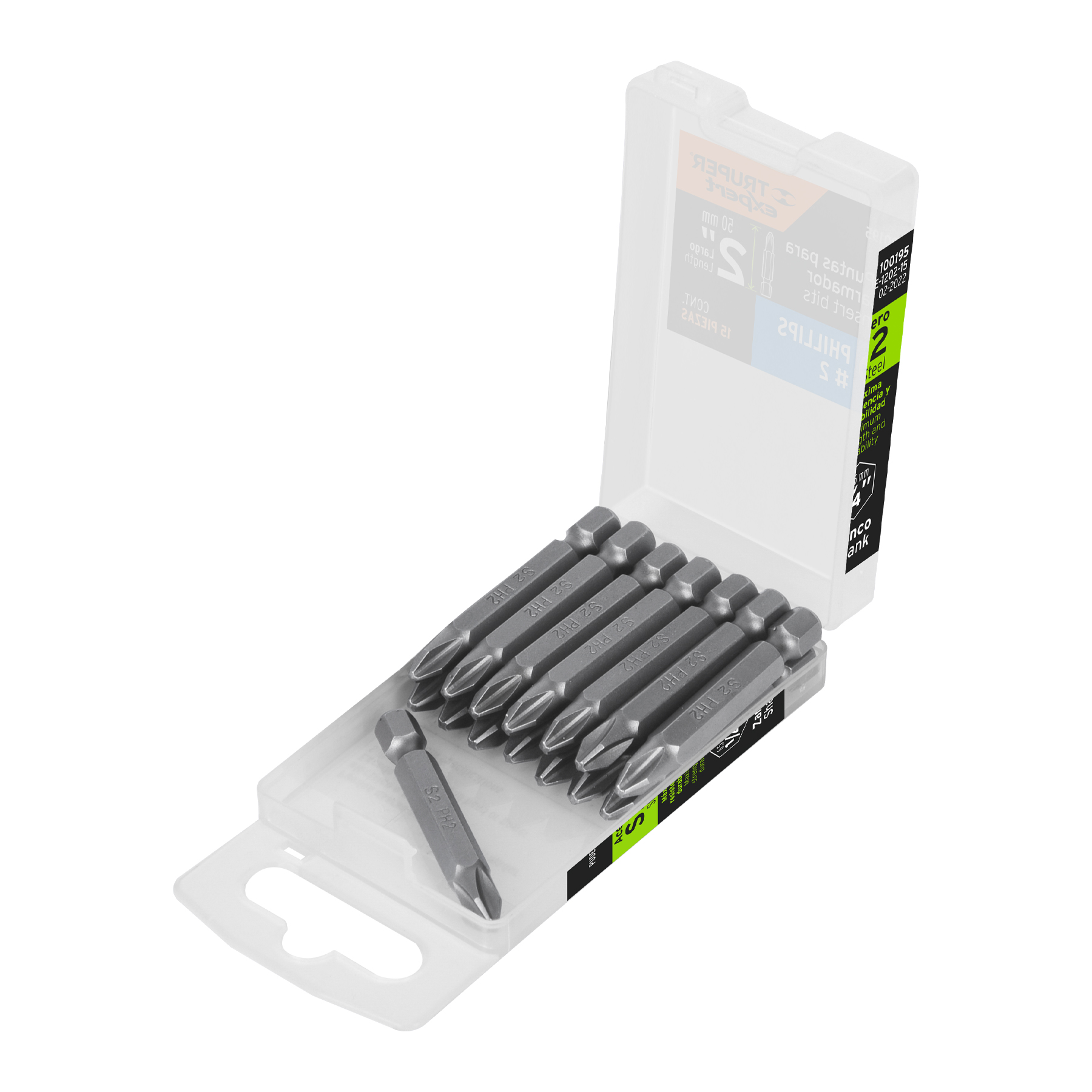 Puntas para desarmador Phillips PH2, 2", 15 piezas