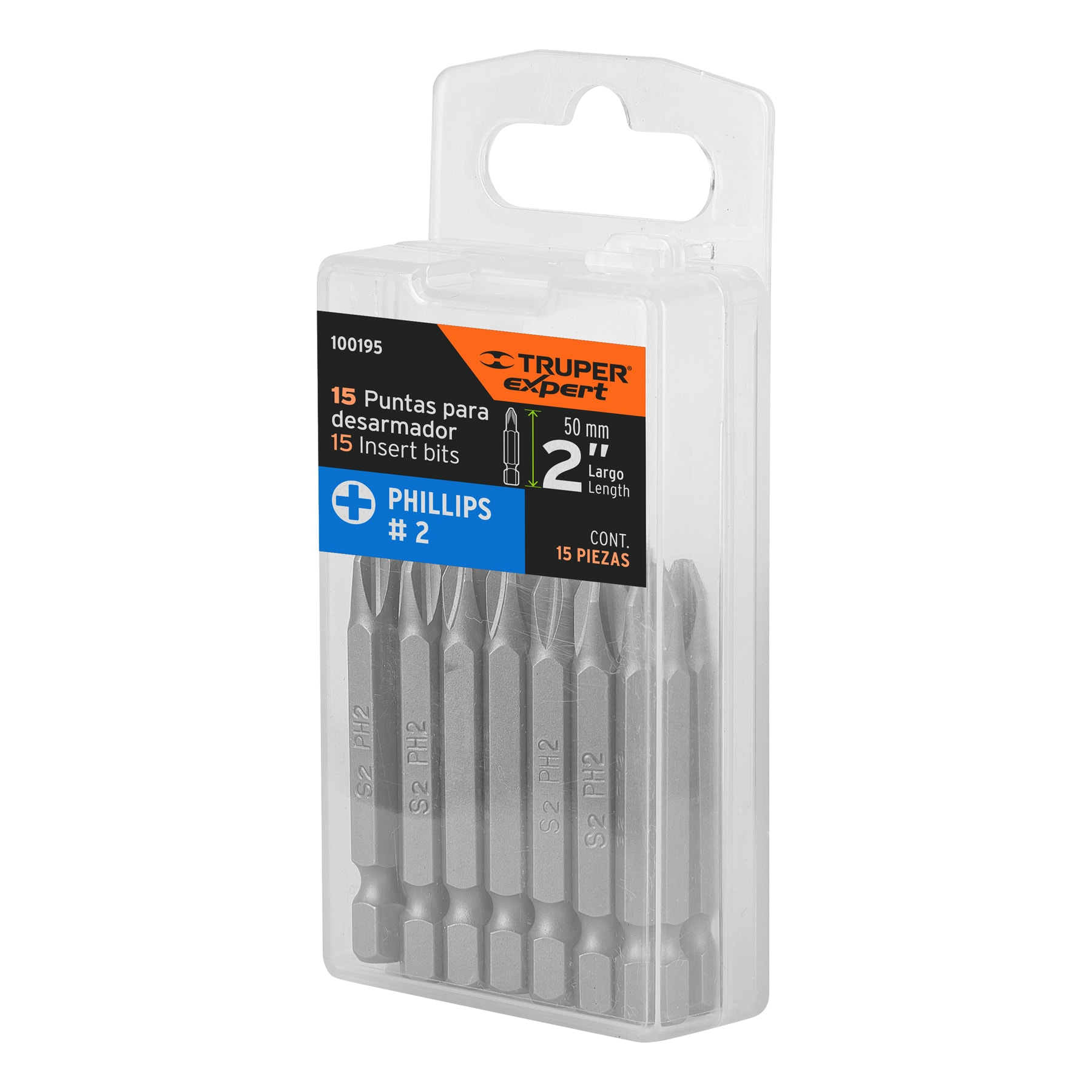 Puntas para desarmador Phillips PH2, 2", 15 piezas