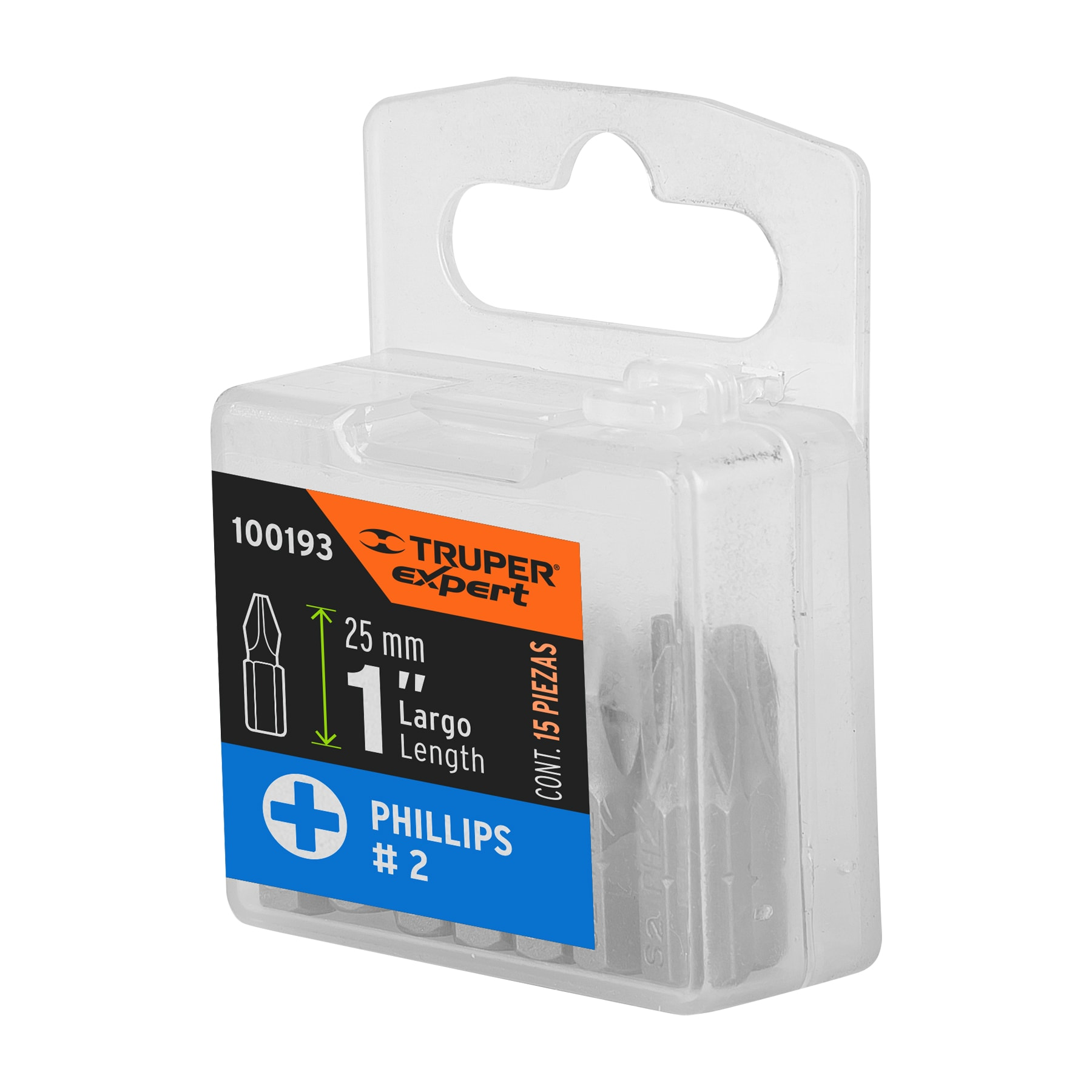 Puntas para desarmador Phillips PH2, 1", 15 piezas