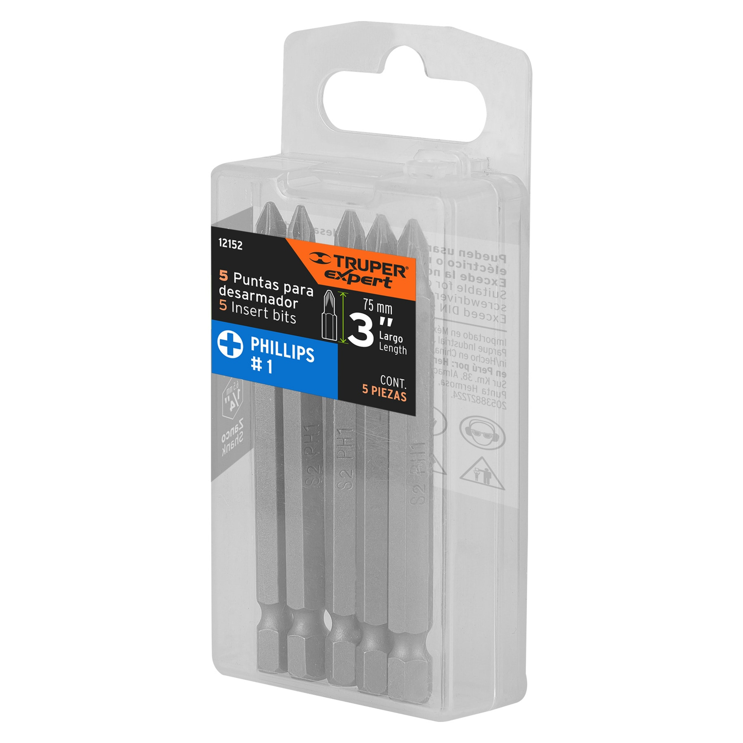 Puntas para desarmador Phillips PH1, 3", 5 piezas