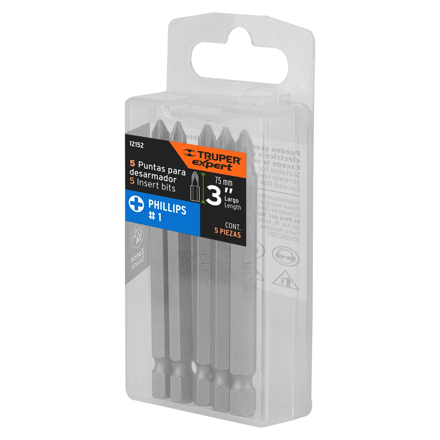 Puntas para desarmador Phillips PH1, 3", 5 piezas