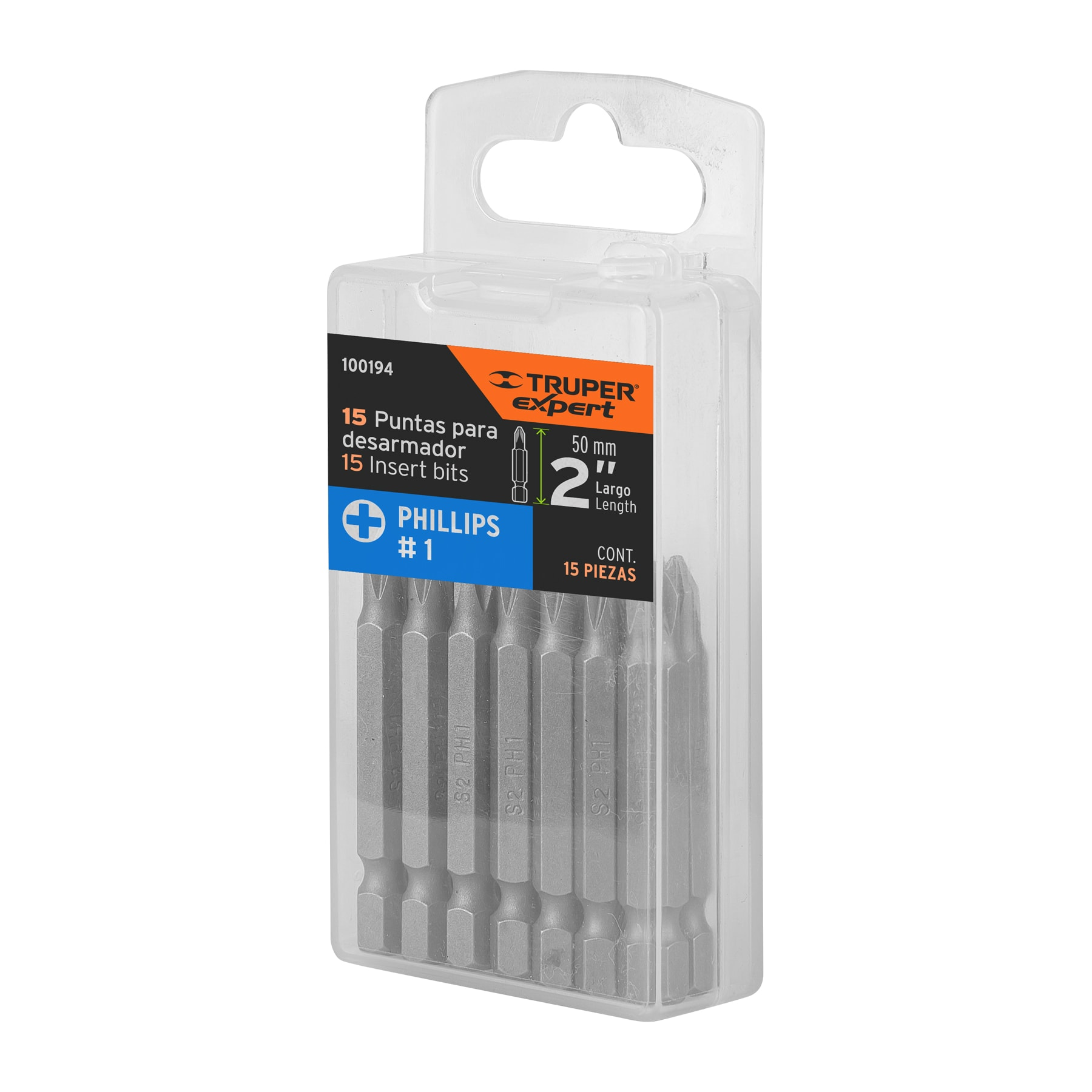 Puntas para desarmador Phillips PH1, 2", 15 piezas