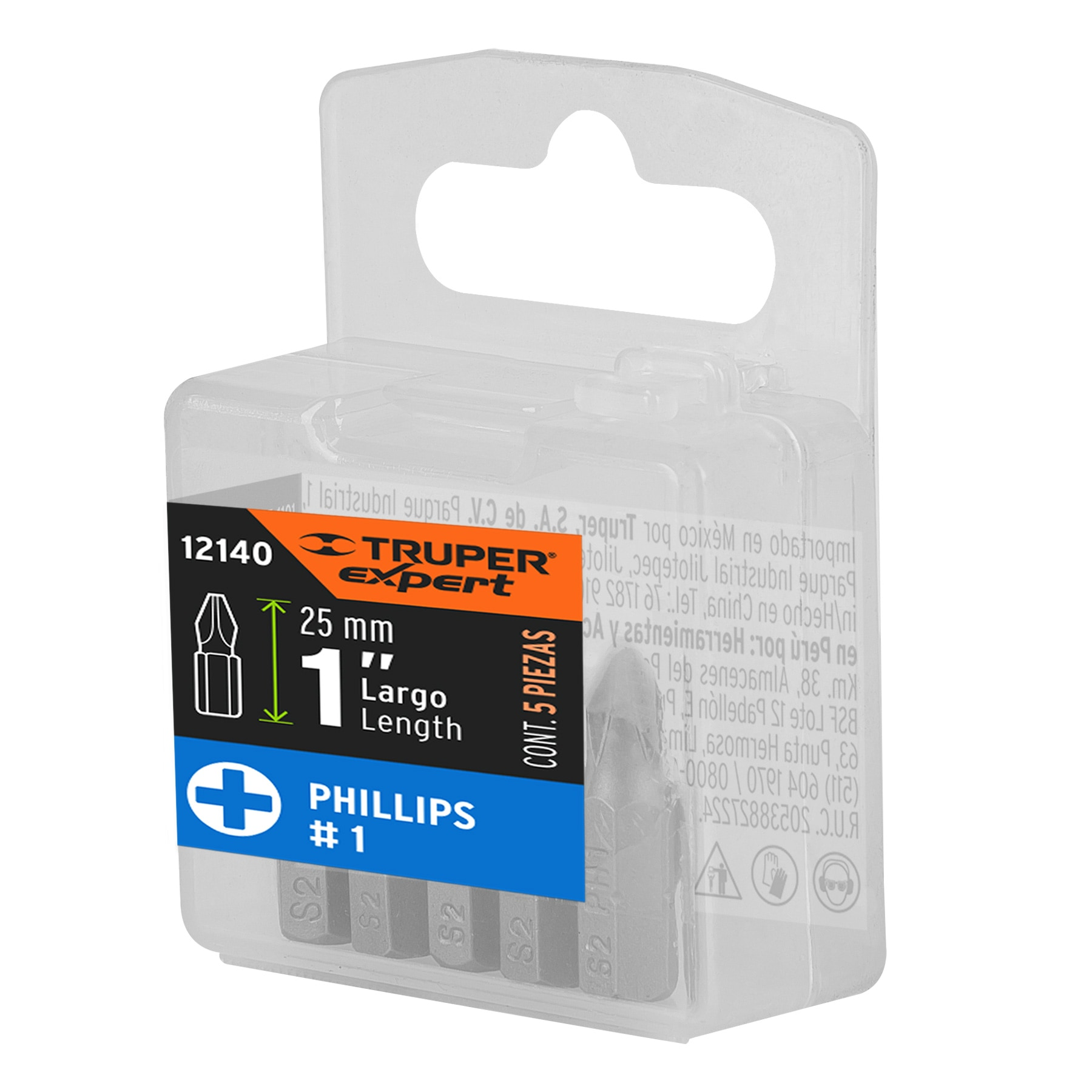Puntas para desarmador Phillips PH1, 1", 5 piezas