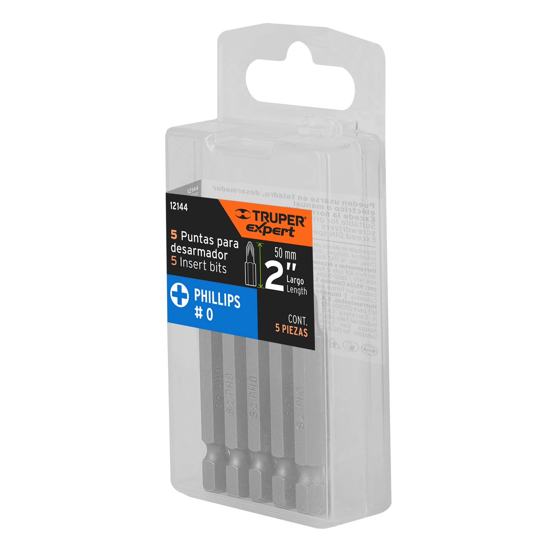 Puntas para desarmador Phillips PH0, 2", 5 piezas