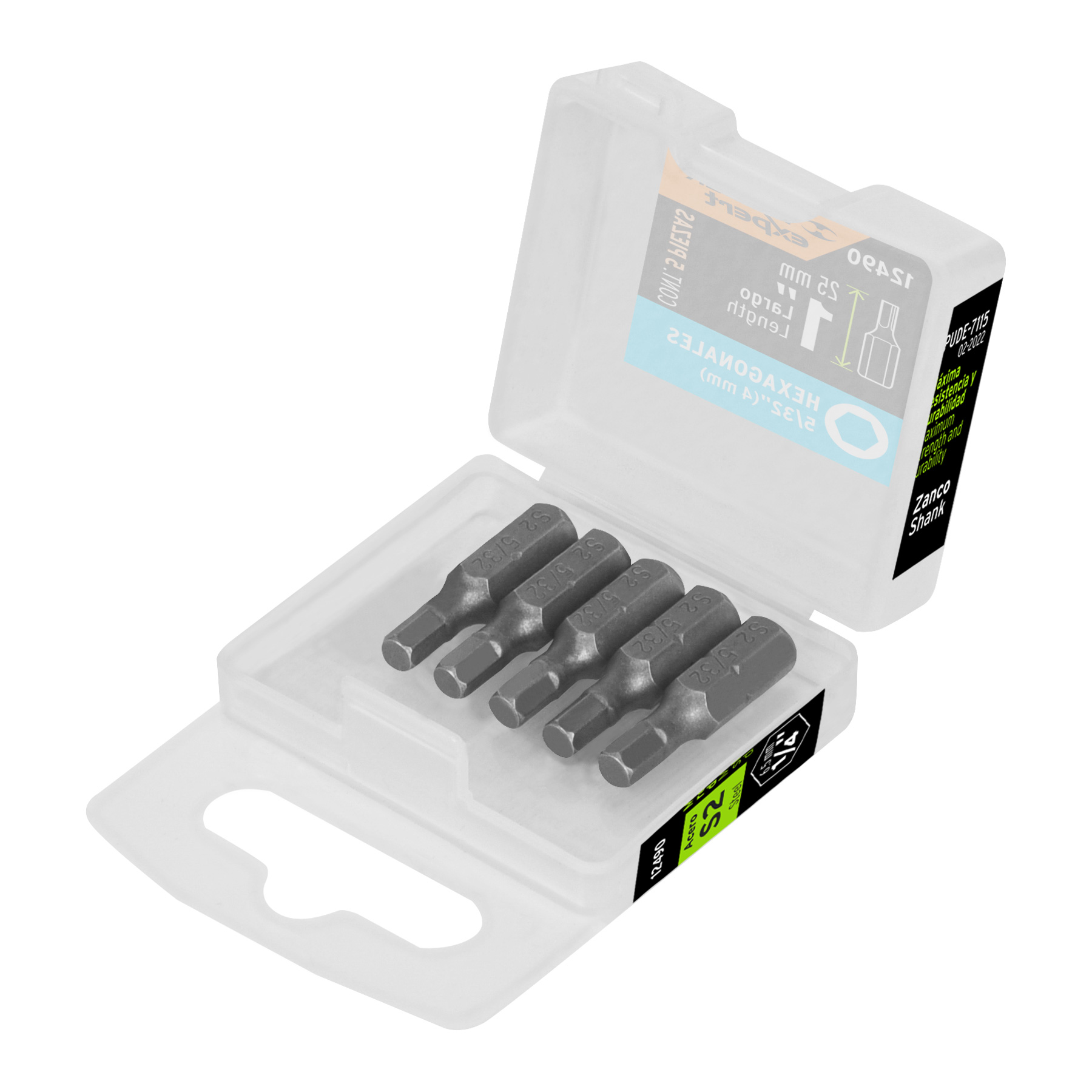 Puntas para desarmador hexagonales 5/32, 1", 5 piezas