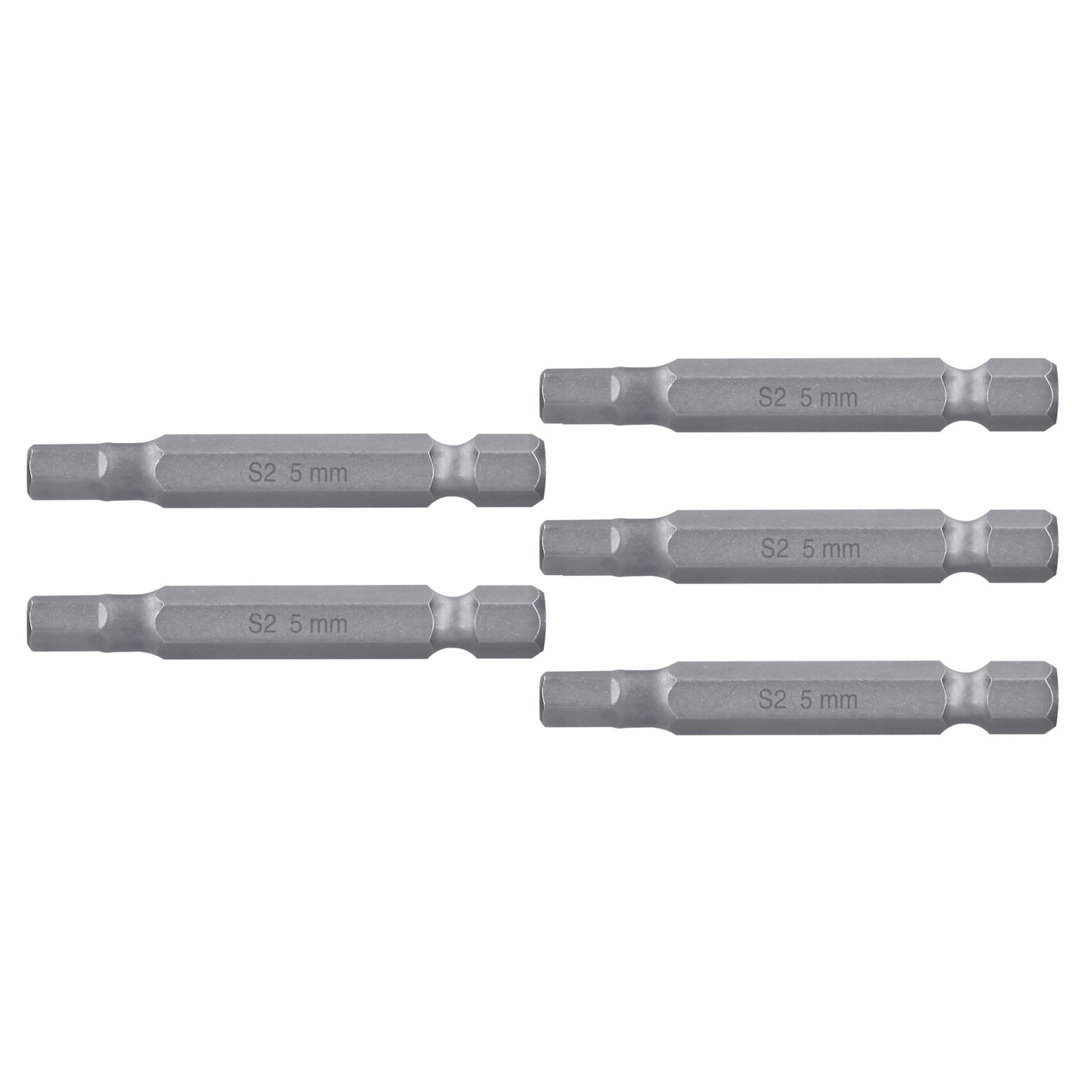Puntas para desarmador hexagonales 5 mm, 2", 5 piezas
