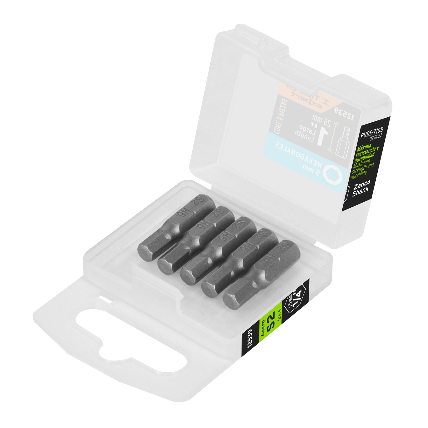 Puntas para desarmador hexagonales 5 mm, 1", 5 piezas