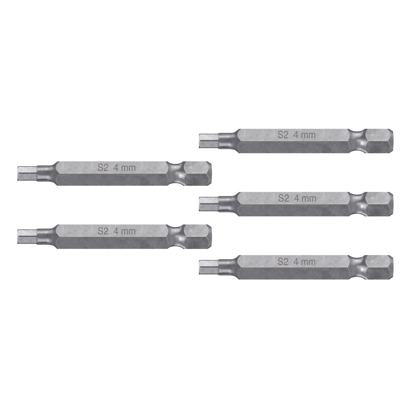 Puntas para desarmador hexagonales 4 mm, 2", 5 piezas
