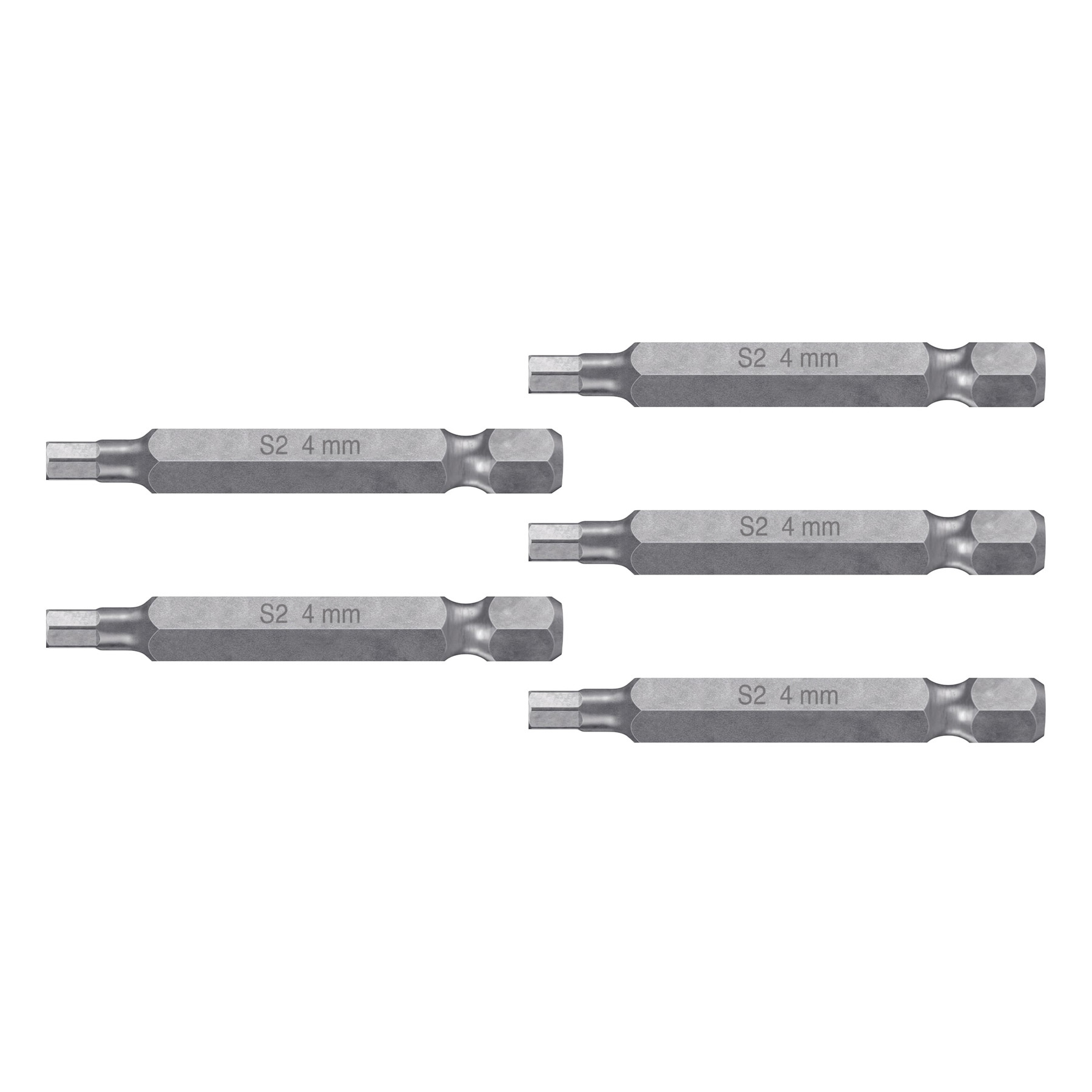 Puntas para desarmador hexagonales 4 mm, 2", 5 piezas