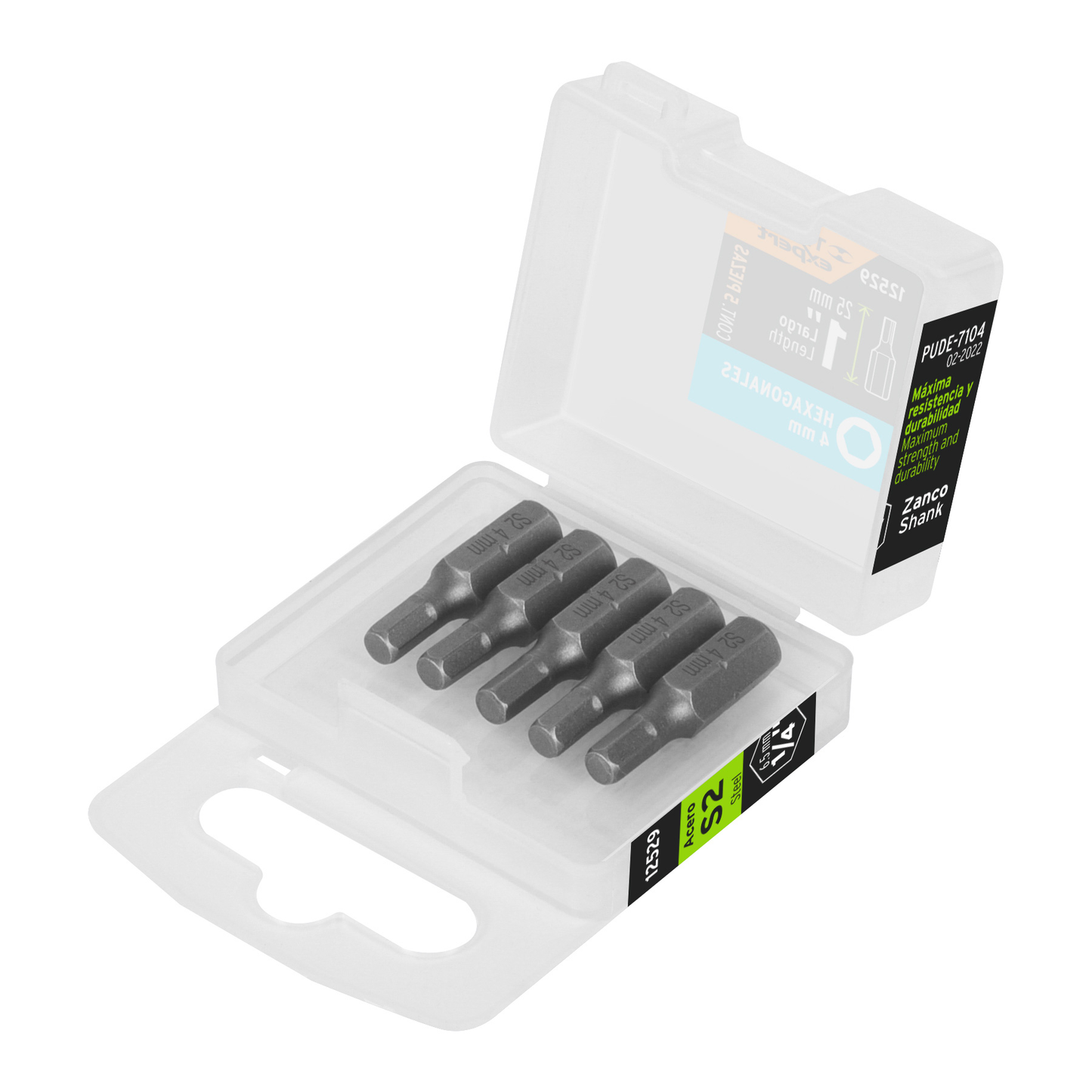 Puntas para desarmador hexagonales 4 mm, 1", 5 piezas