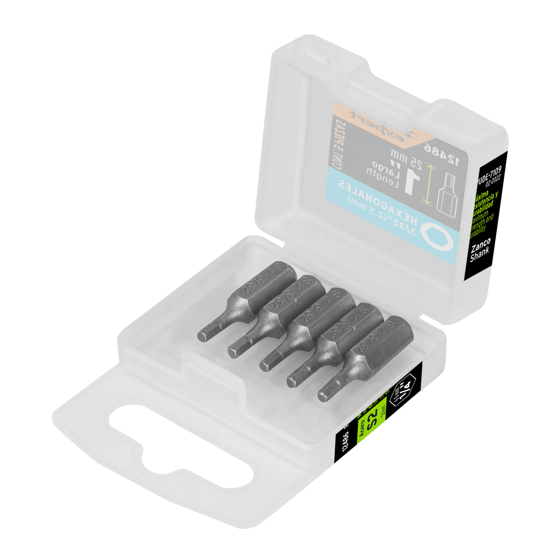 Puntas para desarmador hexagonales 3/32, 1", 5 piezas