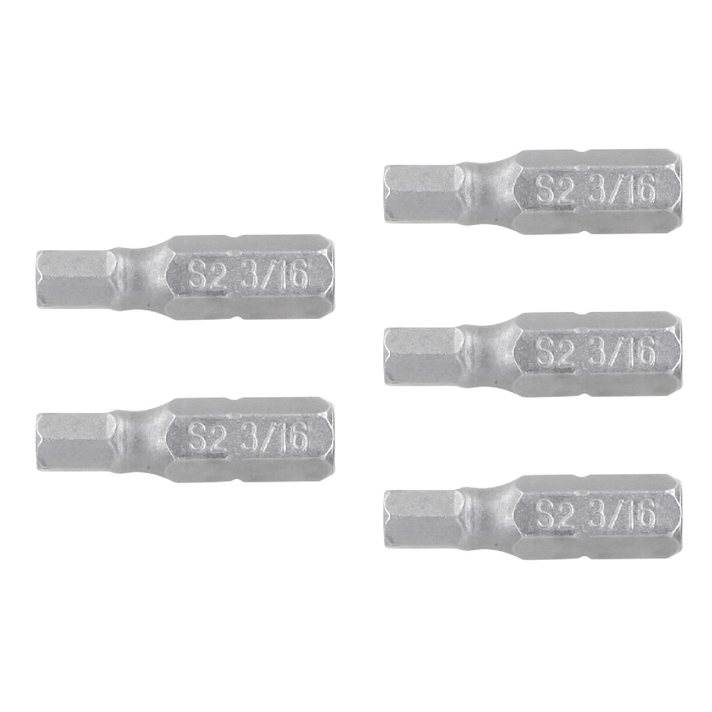 Puntas para desarmador hexagonales 3/16, 1", 5 piezas
