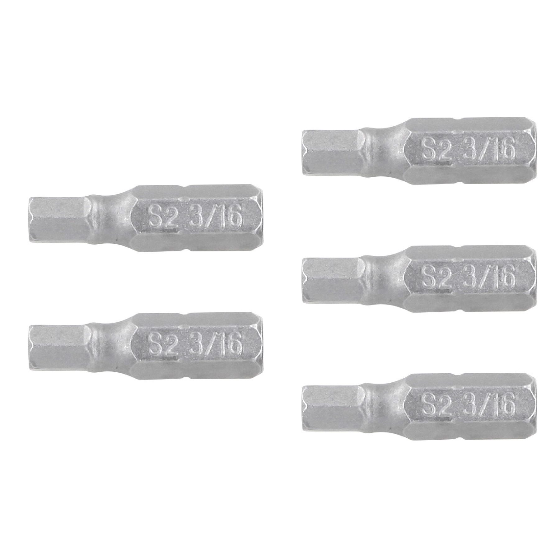 Puntas para desarmador hexagonales 3/16, 1", 5 piezas