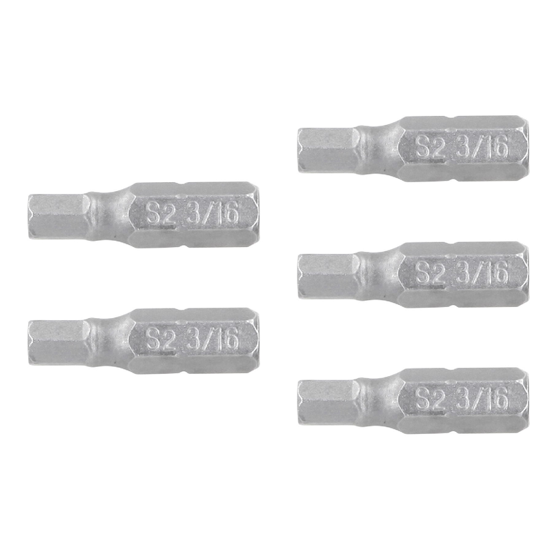 Puntas para desarmador hexagonales 3/16, 1", 5 piezas