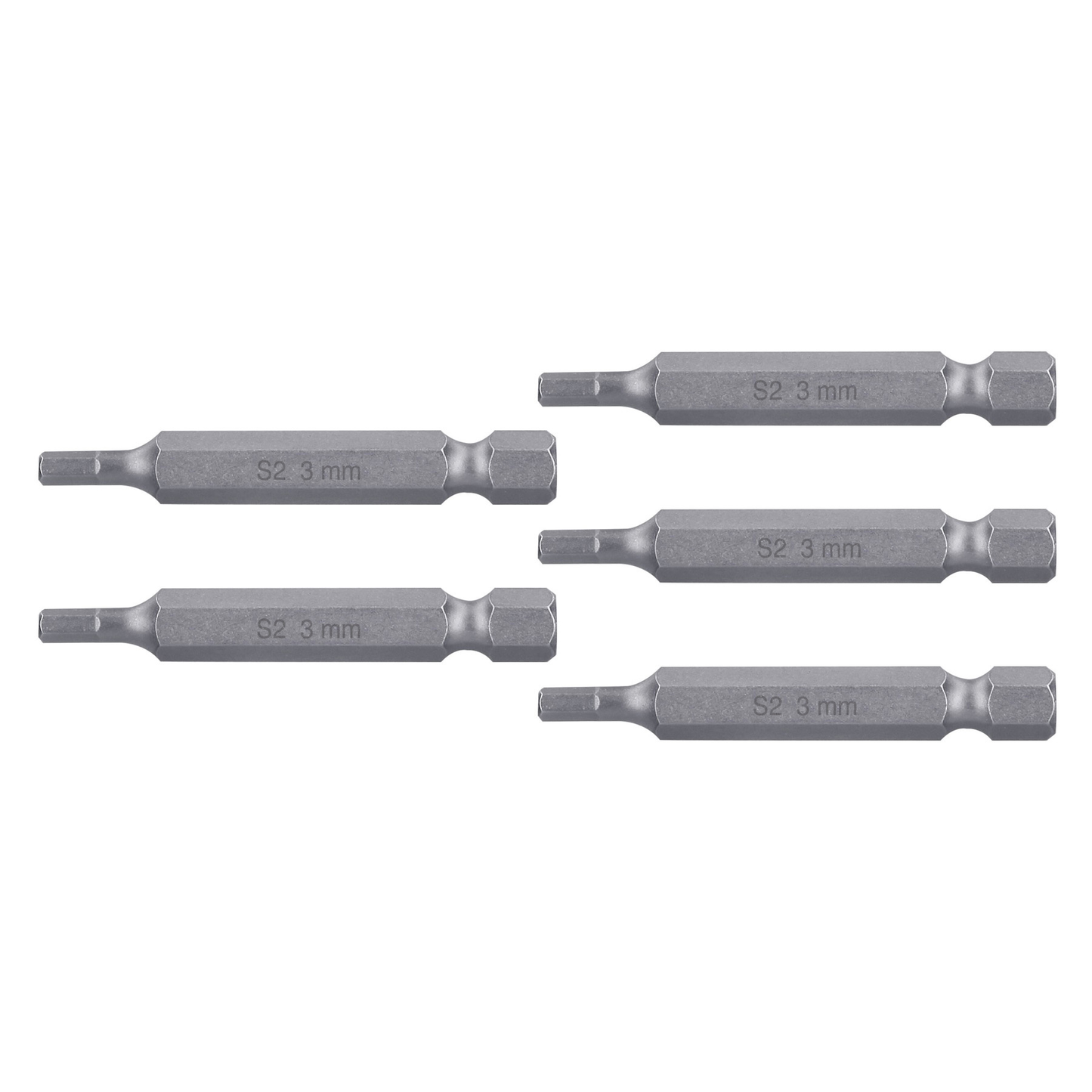 Puntas para desarmador hexagonales 3 mm, 2", 5 piezas