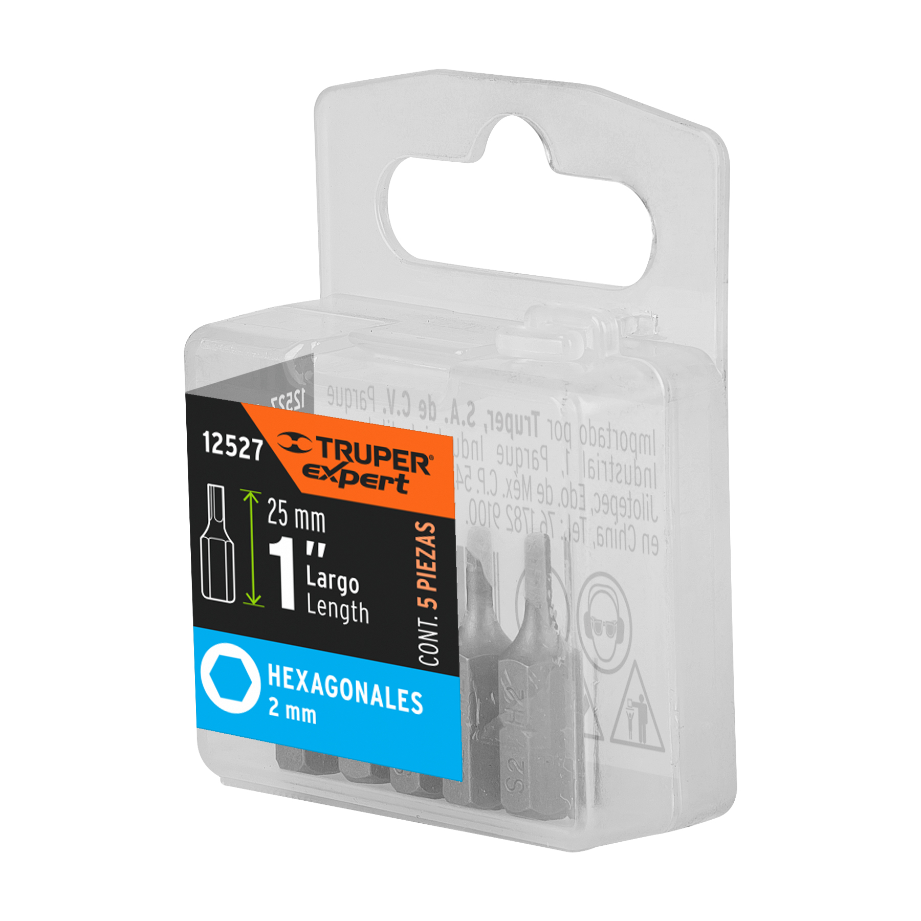 Puntas para desarmador hexagonales 2 mm, 1", 5 piezas
