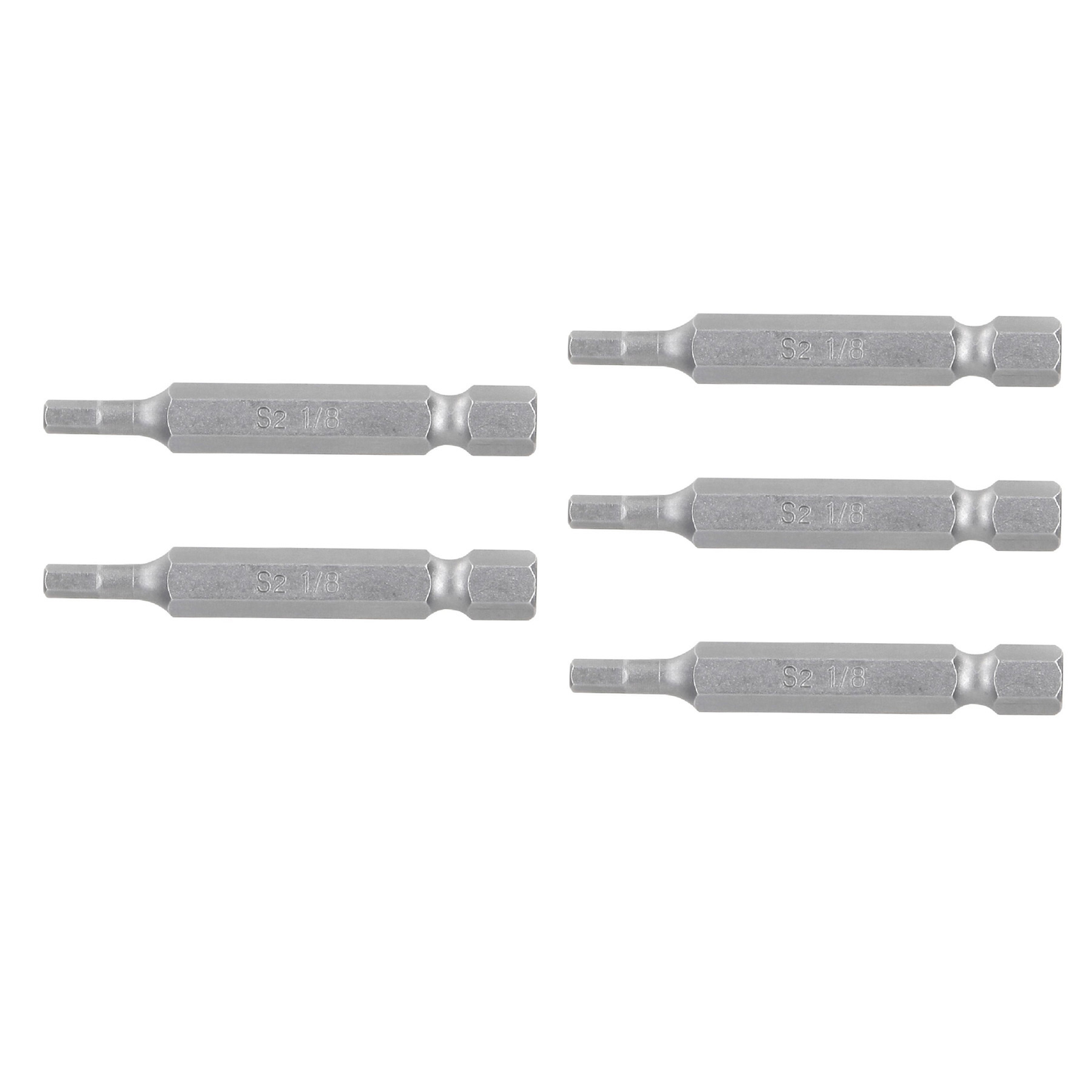 Puntas para desarmador hexagonales 1/8, 2", 5 piezas