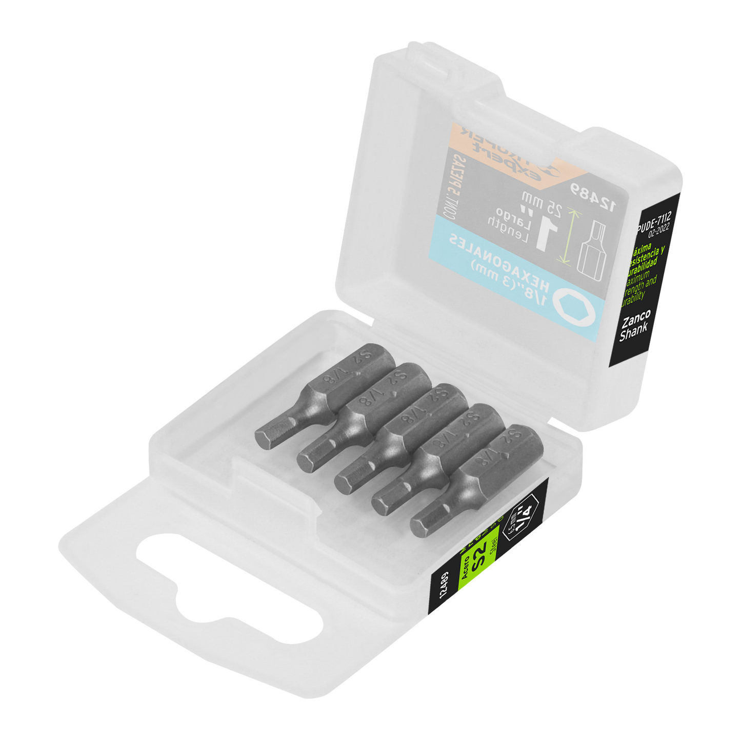 Puntas para desarmador hexagonales 1/8, 1", 5 piezas