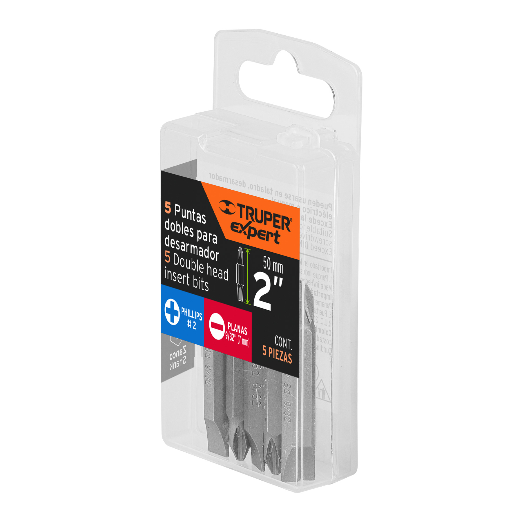 Puntas para desarmador dobles, PH2, plana 9/32",largo 2-3/8"