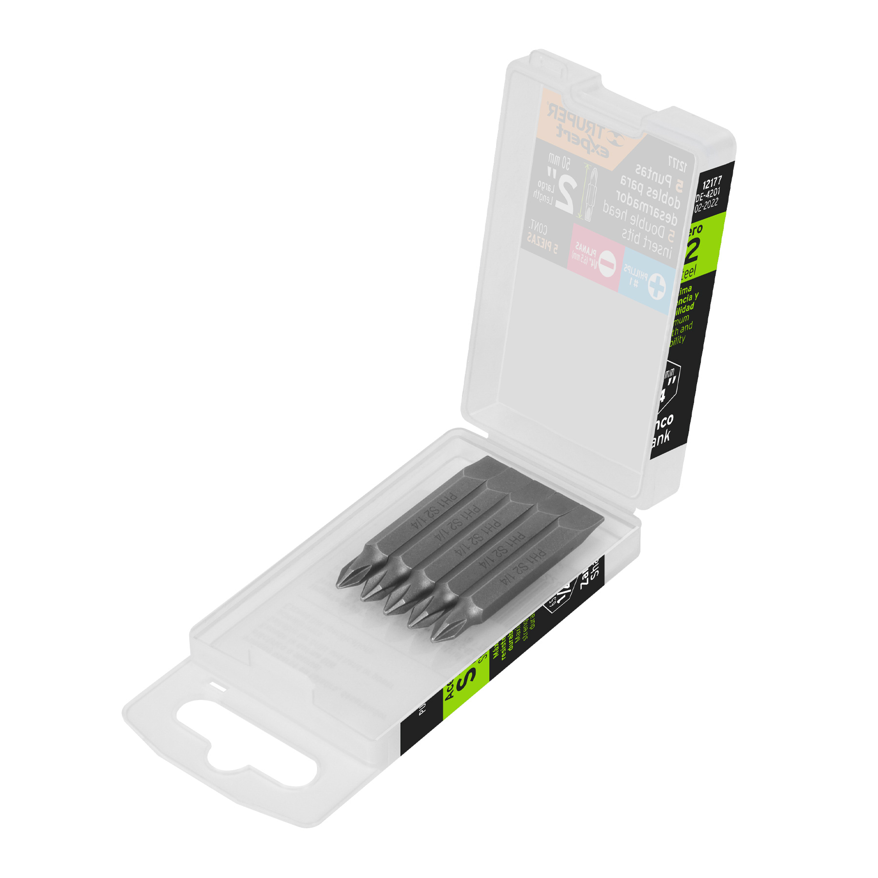 Puntas para desarmador dobles, PH1, plana 1/4", largo 2-3/8"