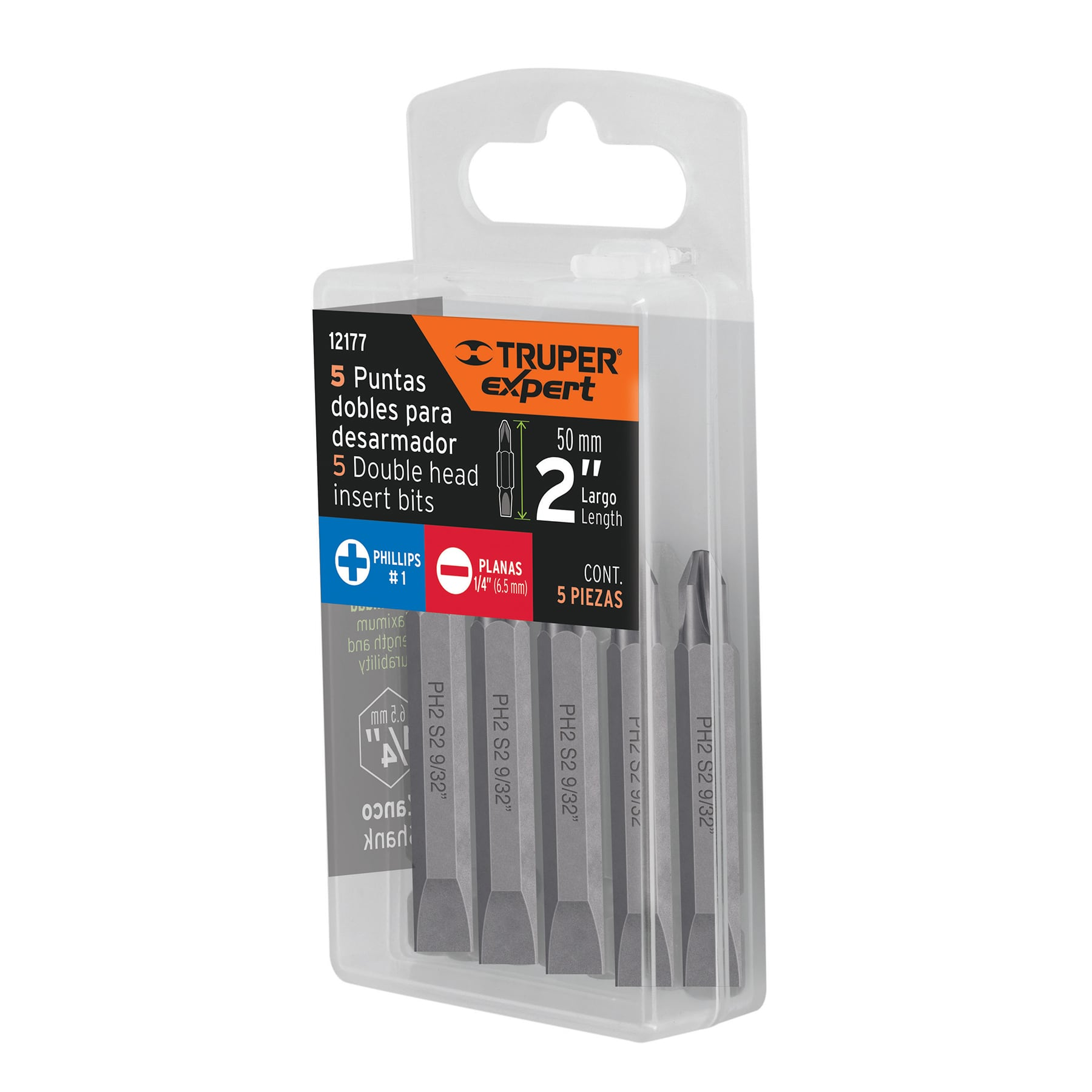 Puntas para desarmador dobles, PH1, plana 1/4", largo 2-3/8"