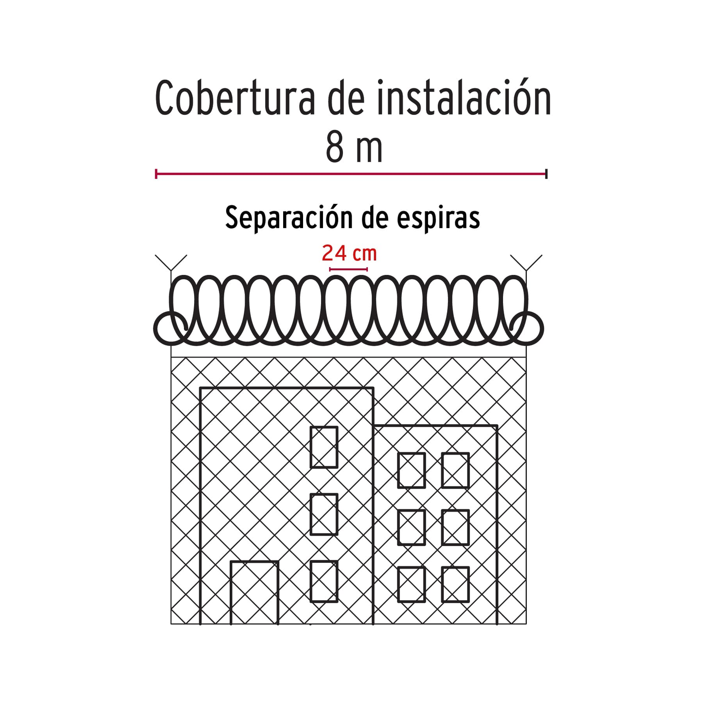 Púa concertina, máxima seguridad, 45 cm diámetro